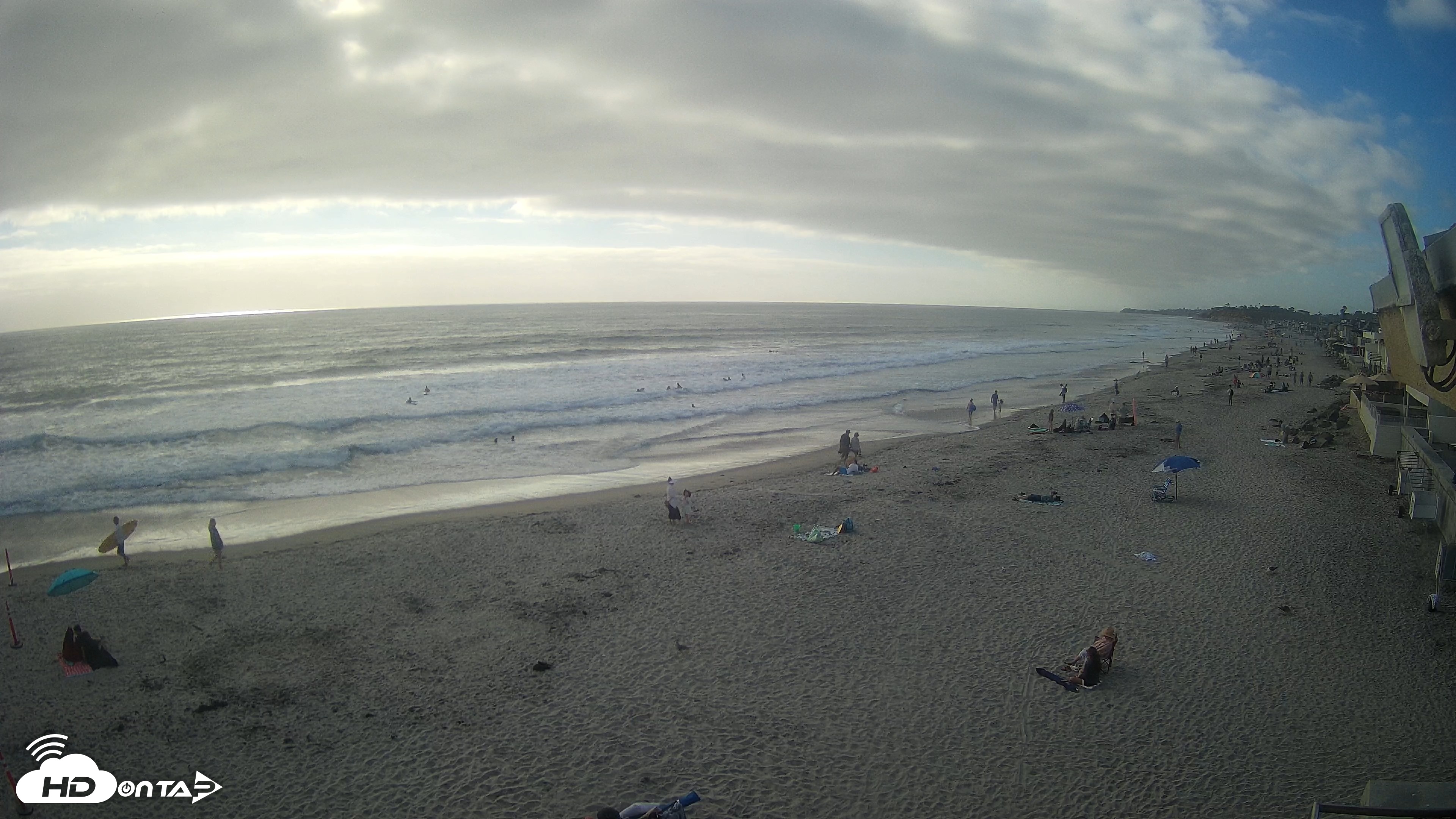 Snapshot of 17th St. Del Mar Beach - 4K NW View Live Cam taken Jun 28, 2026, 5:57pm PDT
