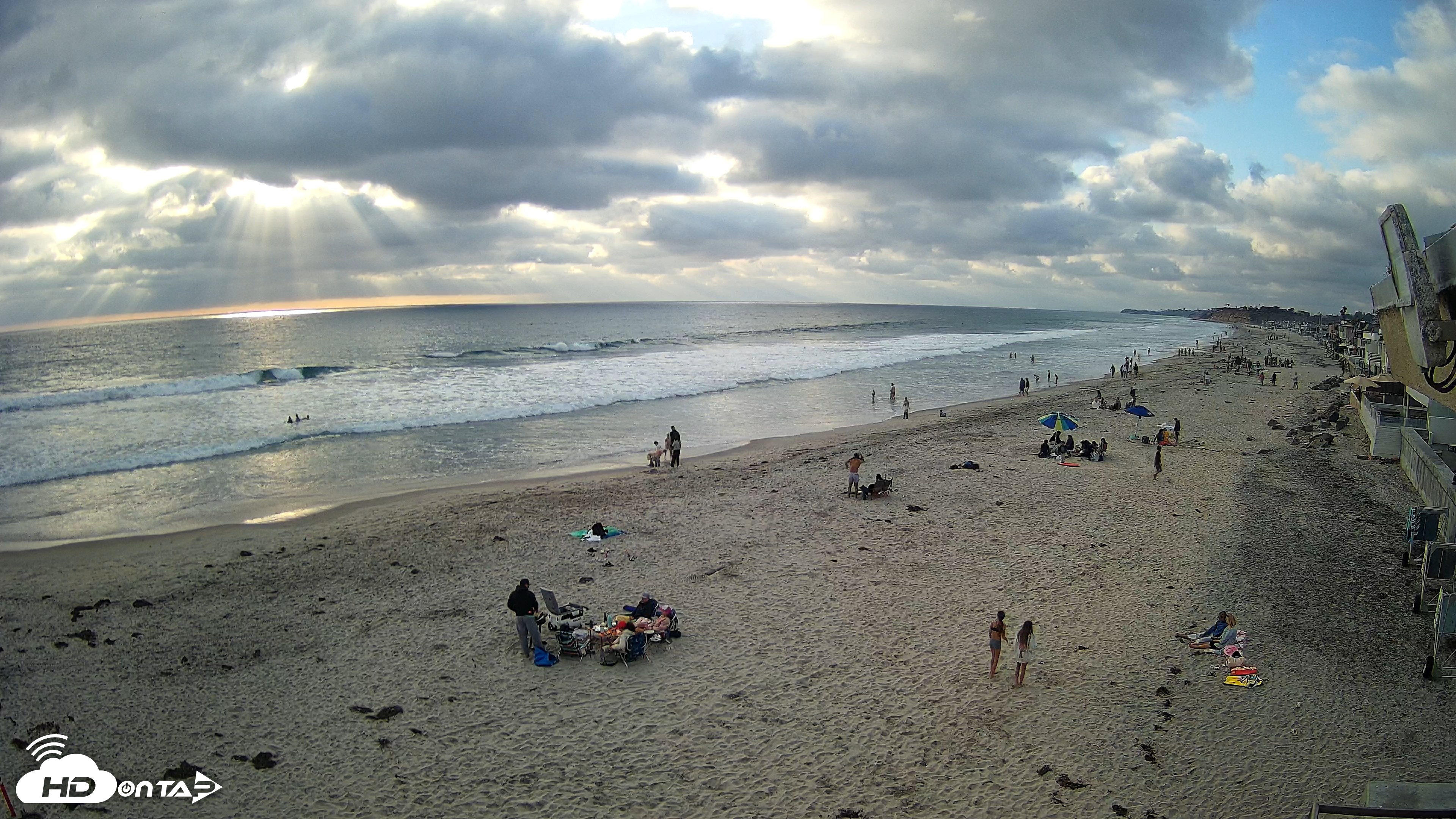 Snapshot of 17th St. Del Mar Beach - 4K NW View Live Cam taken May 23, 2026, 6:37pm PDT