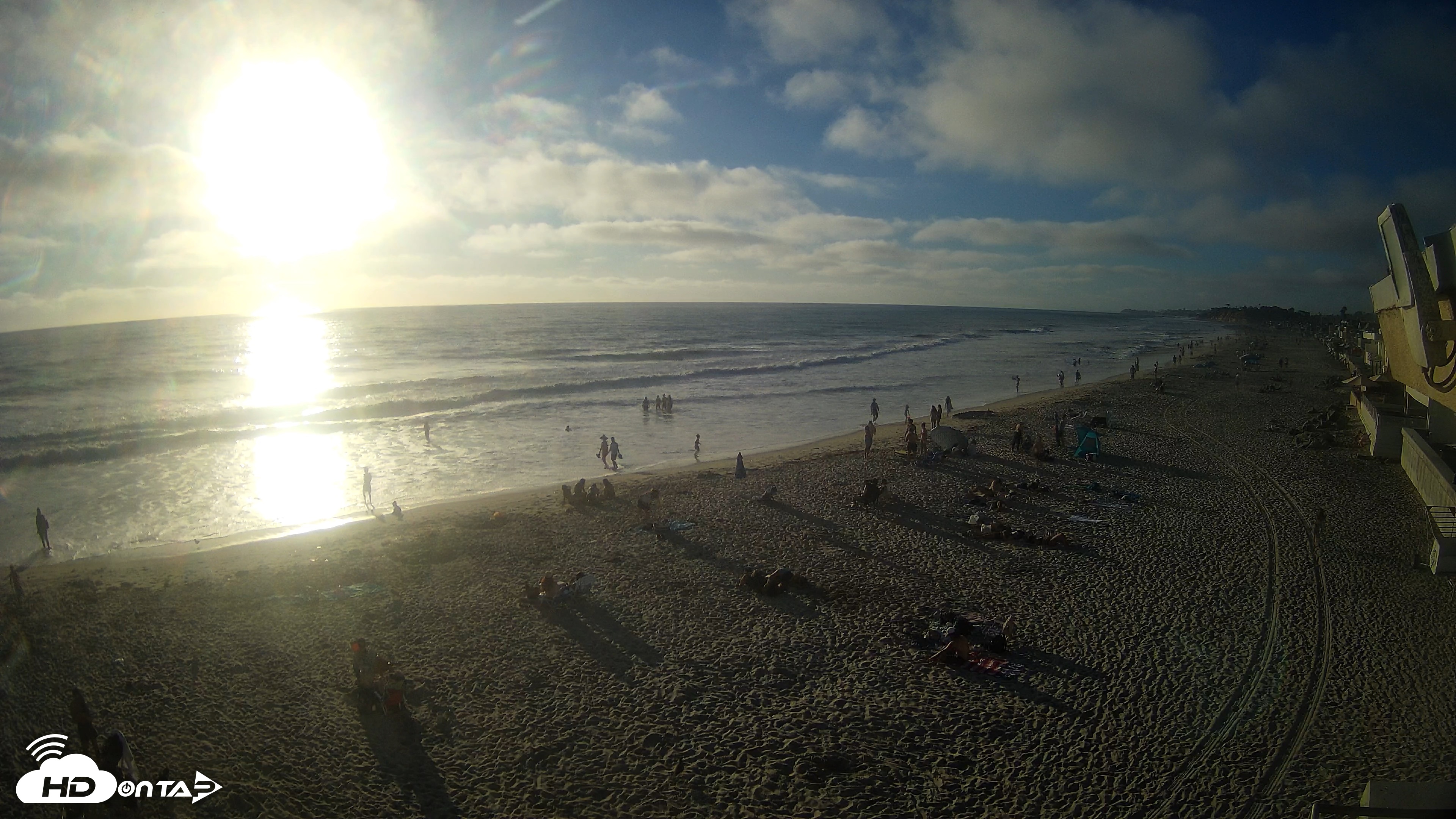Snapshot of 17th St. Del Mar Beach - 4K NW View Live Cam taken Jul 22, 2026, 7:00pm PDT