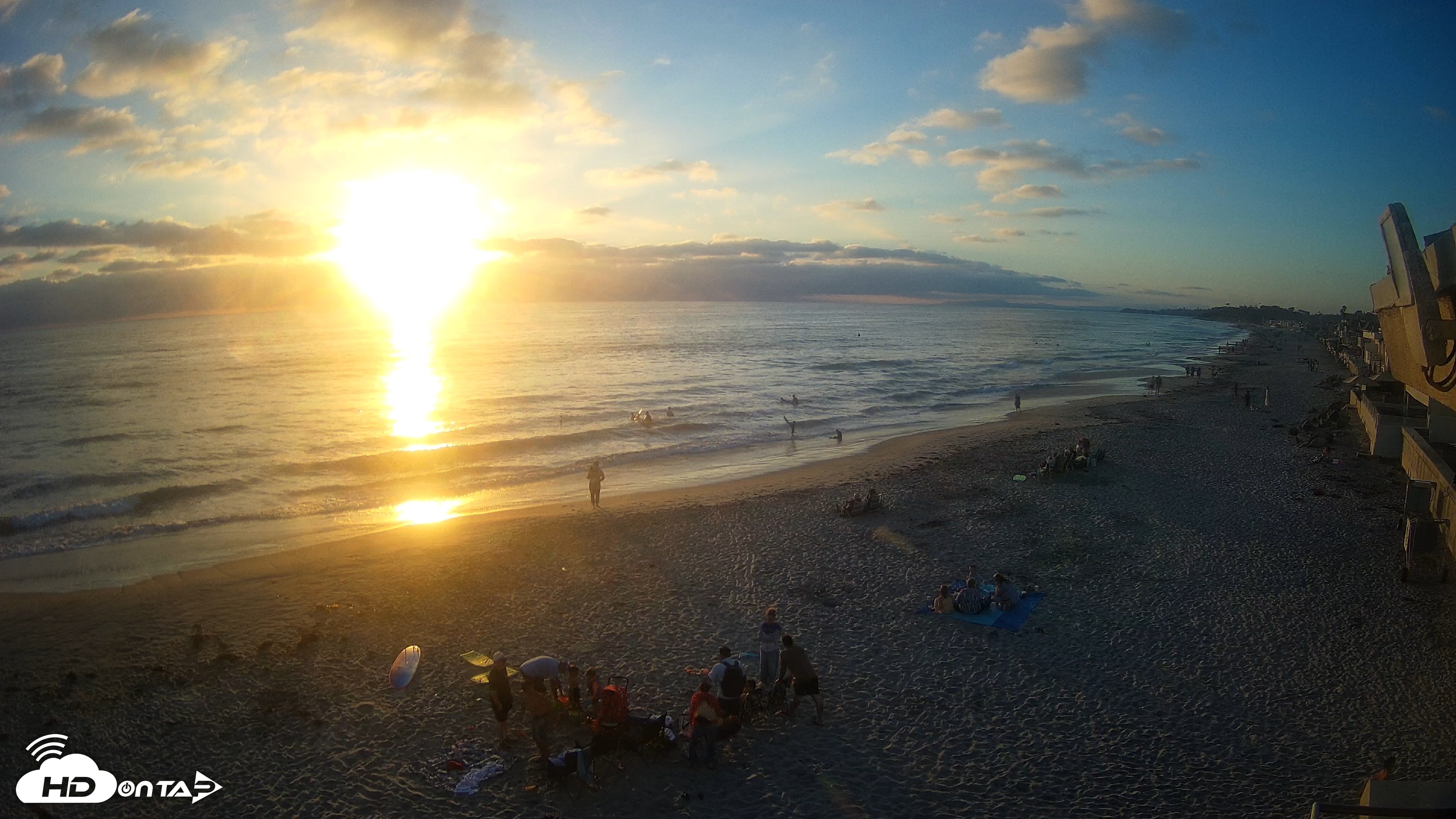 Snapshot of 17th St. Del Mar Beach - 4K NW View Live Cam taken Jun 26, 2026, 7:42pm PDT