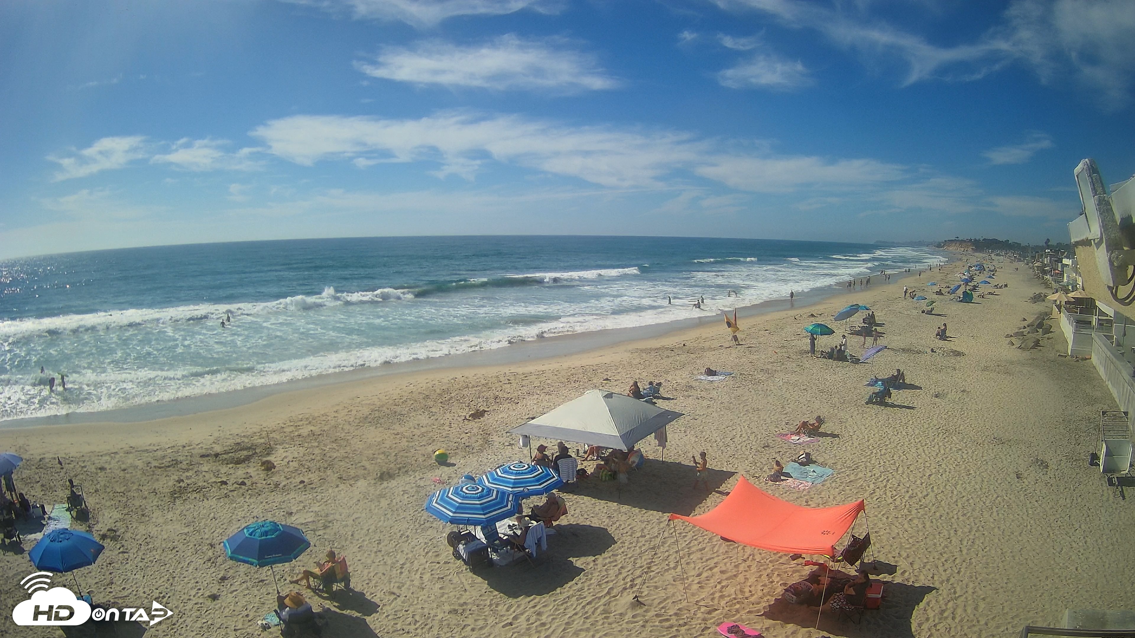 Snapshot of 17th St. Del Mar Beach - 4K NW View Live Cam taken Aug 18, 2026, 4:08pm PDT