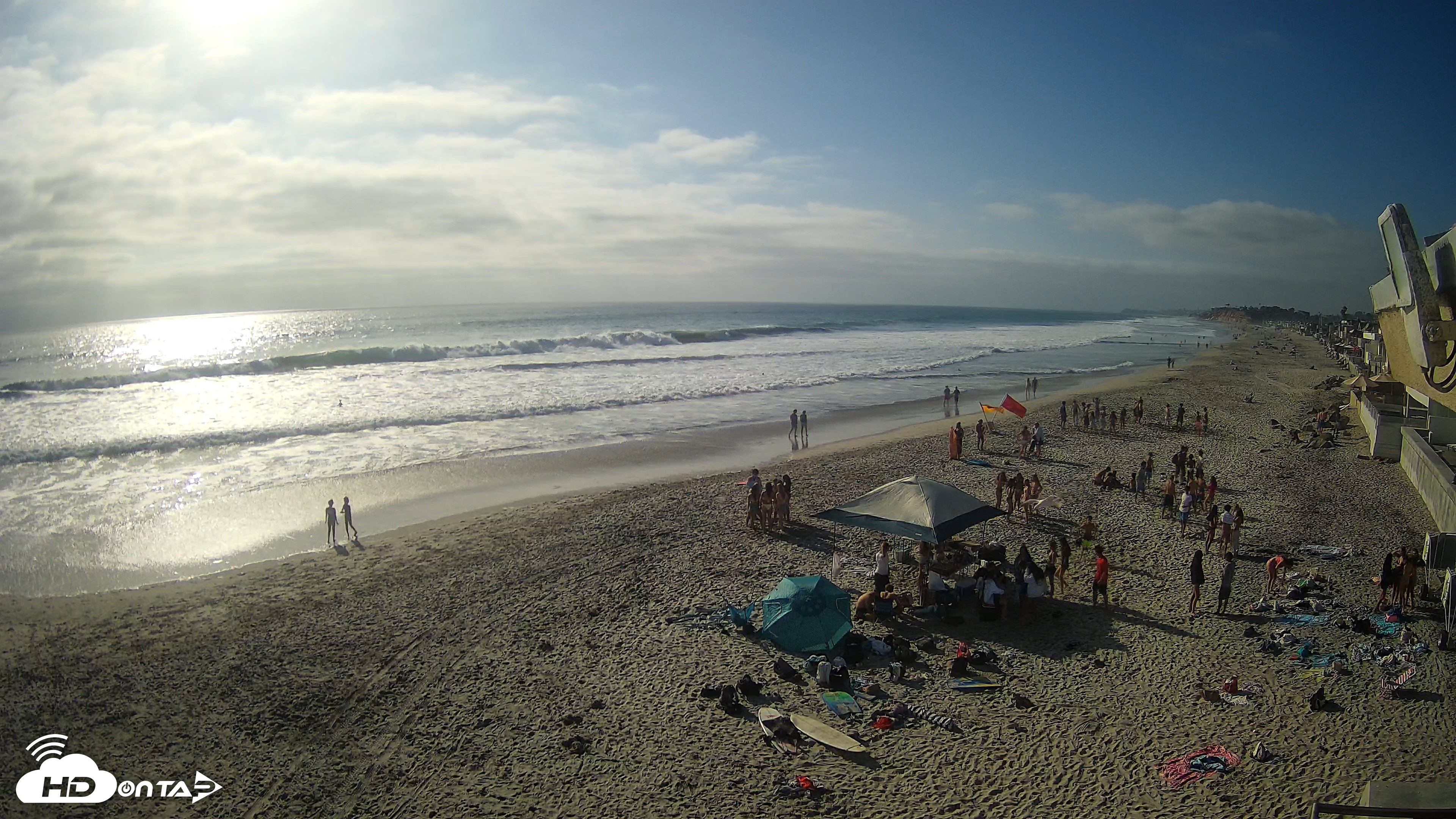 Snapshot of 17th St. Del Mar Beach - 4K NW View Live Cam taken Jun 5, 2026, 5:38pm PDT
