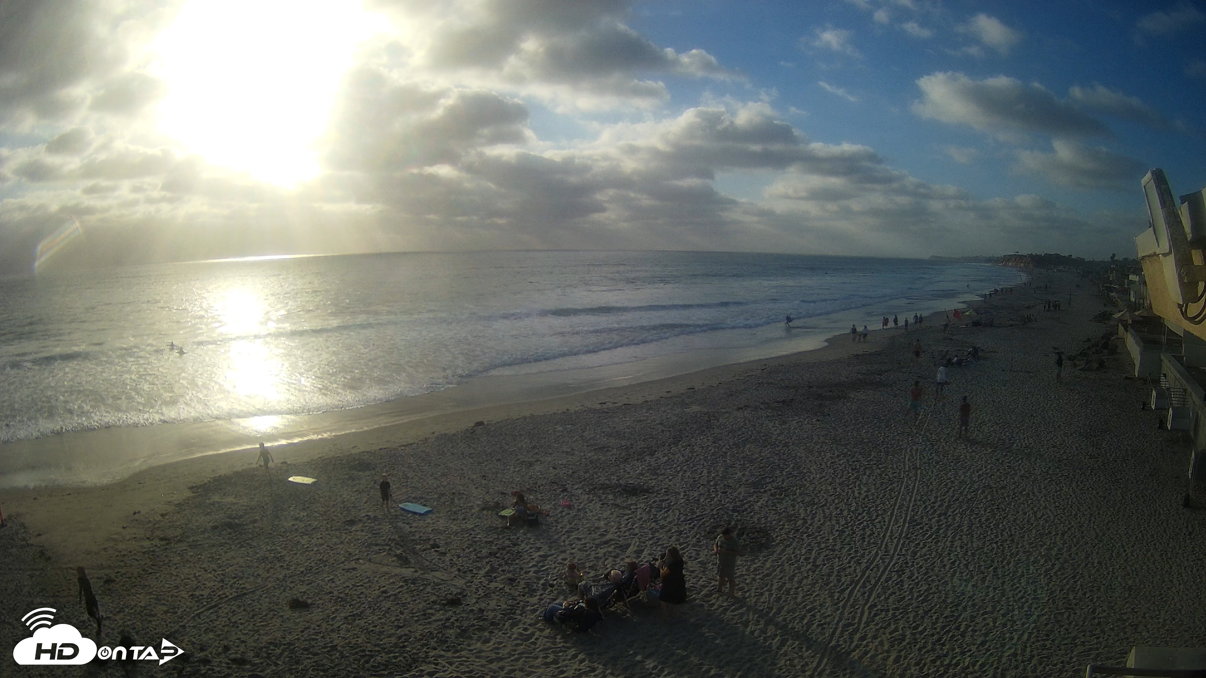 Snapshot of 17th St. Del Mar Beach - 4K NW View Live Cam taken Jun 29, 2026, 6:46pm PDT