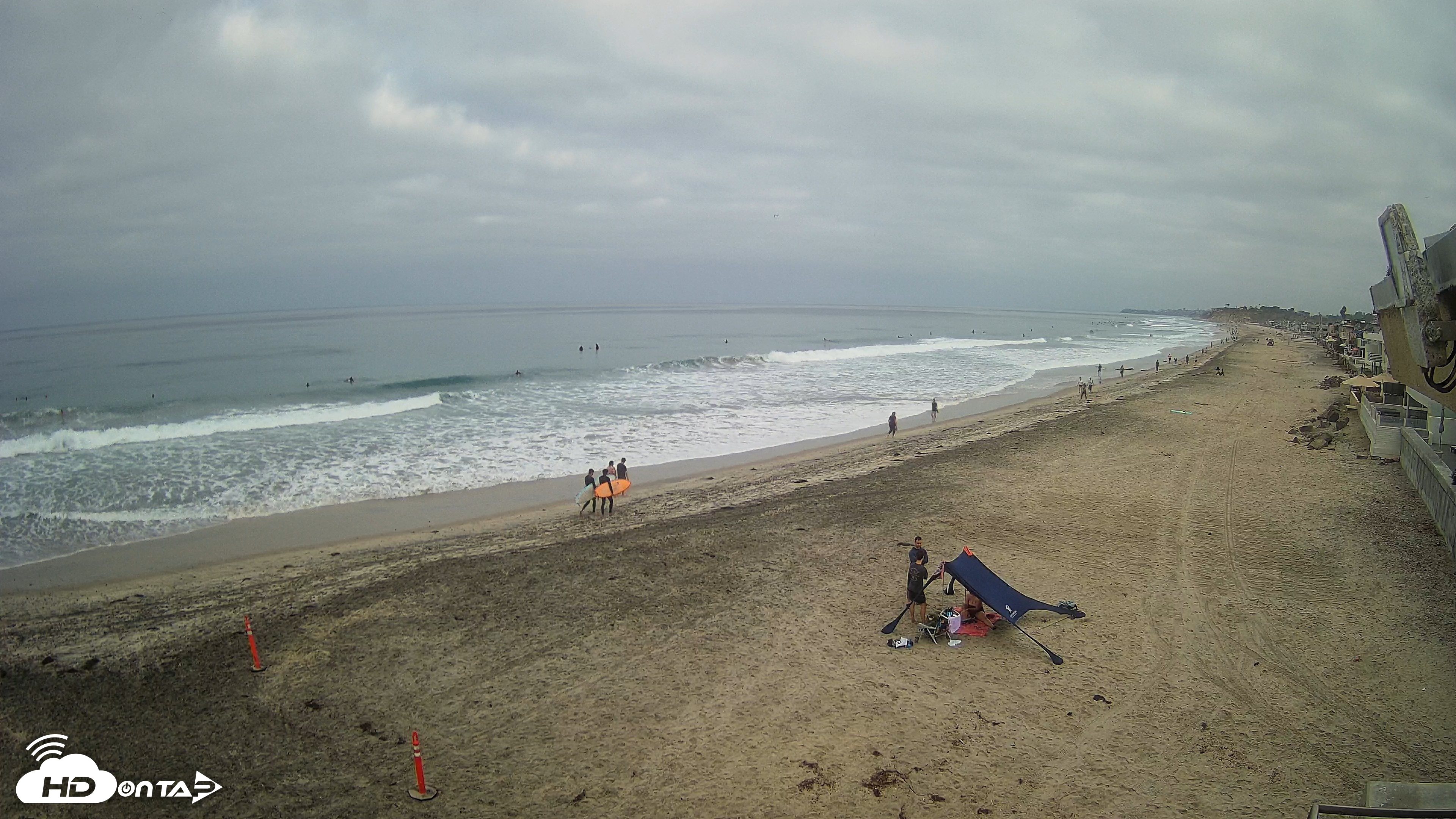 Snapshot of 17th St. Del Mar Beach - 4K NW View Live Cam taken Sep 13, 2026, 8:42am PDT