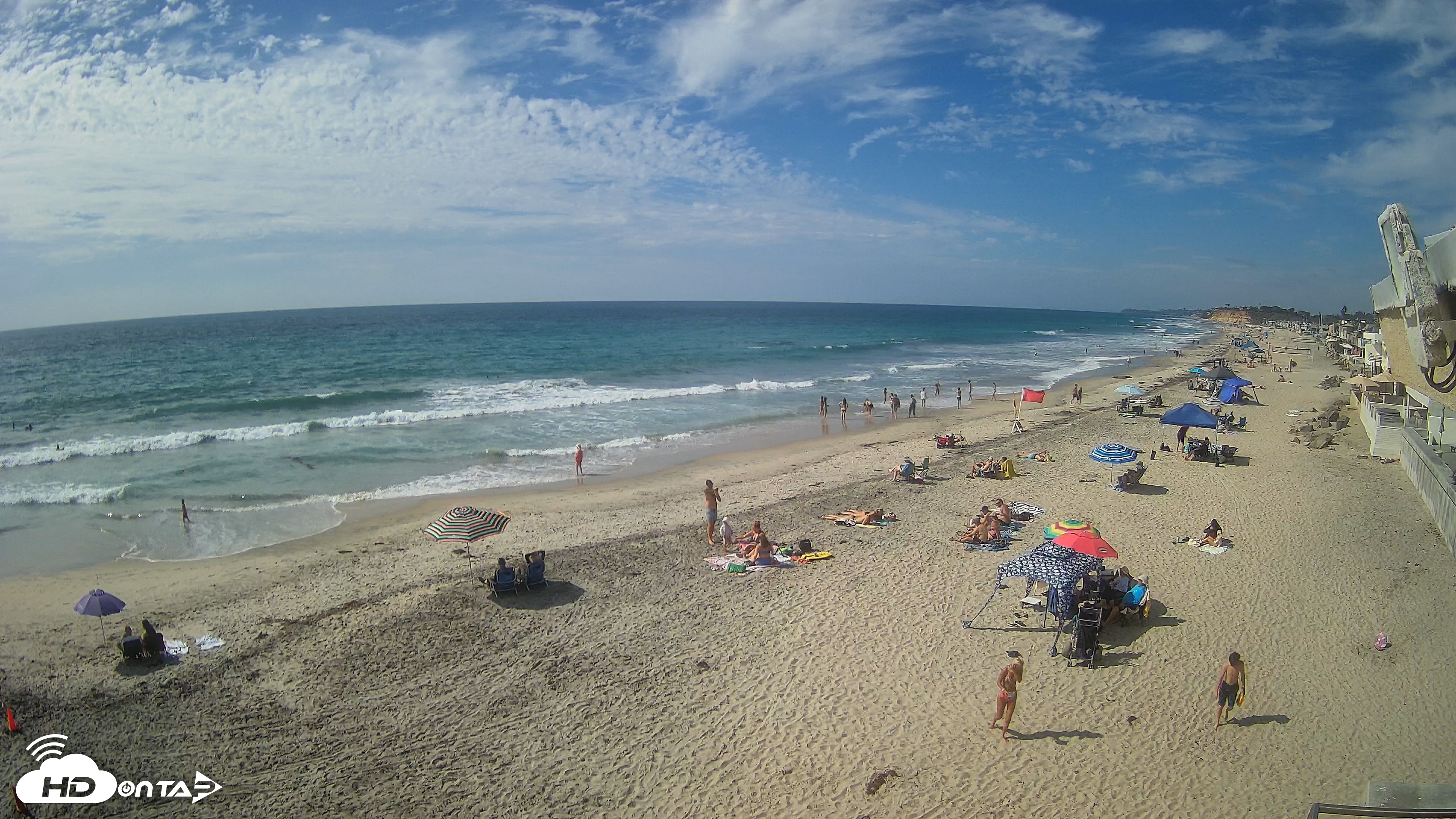 Snapshot of 17th St. Del Mar Beach - 4K NW View Live Cam taken Sep 20, 2026, 3:13pm PDT