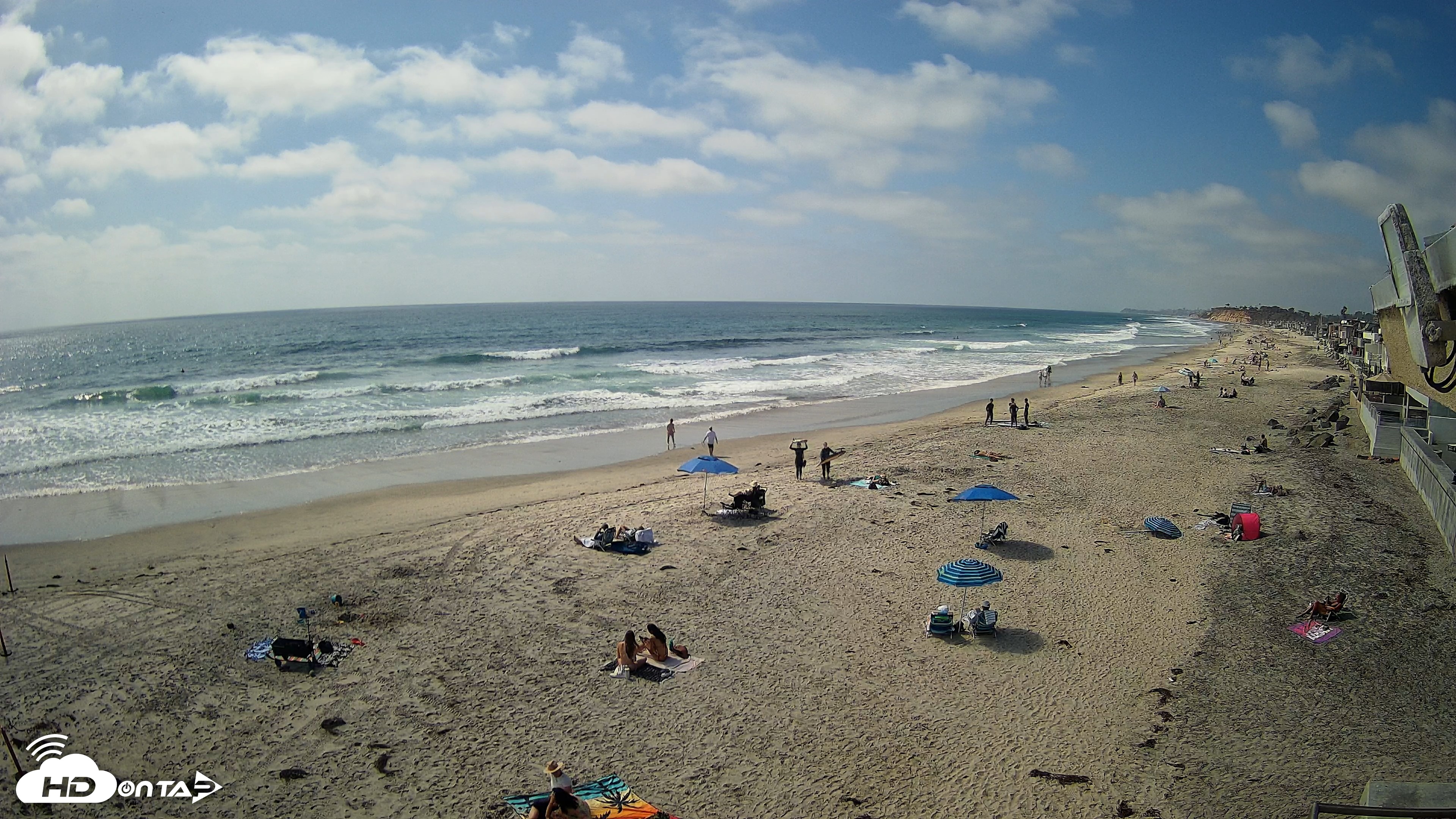 Snapshot of 17th St. Del Mar Beach - 4K NW View Live Cam taken May 21, 2026, 3:38pm PDT