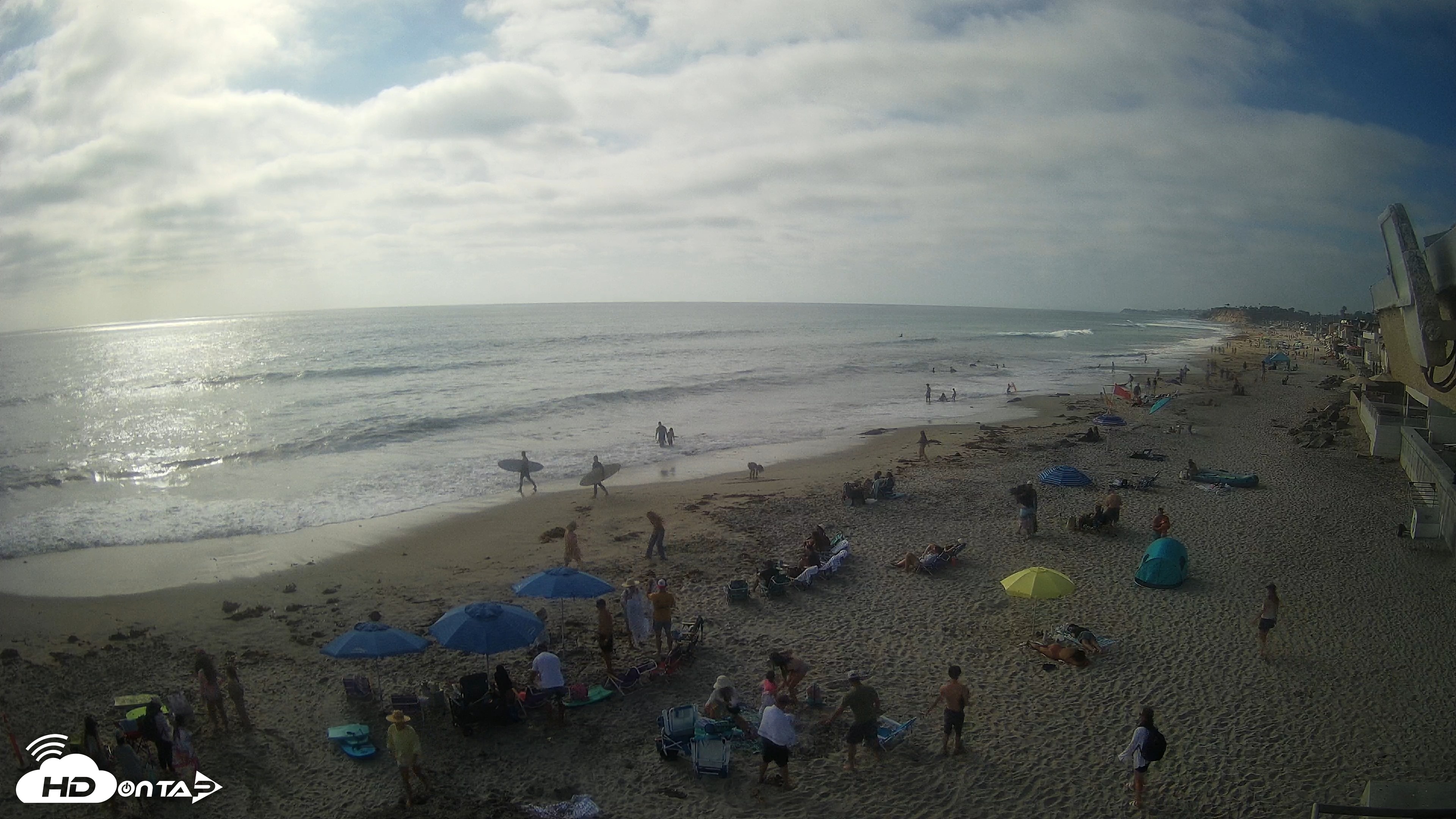 Snapshot of 17th St. Del Mar Beach - 4K NW View Live Cam taken Jul 10, 2026, 5:28pm PDT