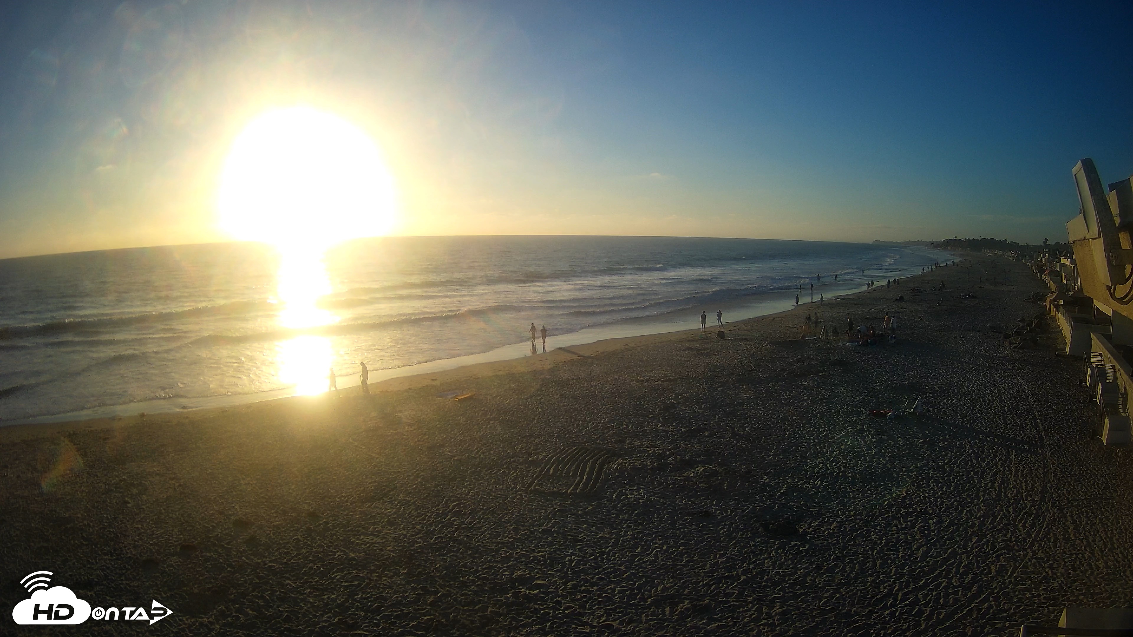 Snapshot of 17th St. Del Mar Beach - 4K NW View Live Cam taken Jul 2, 2026, 7:33pm PDT