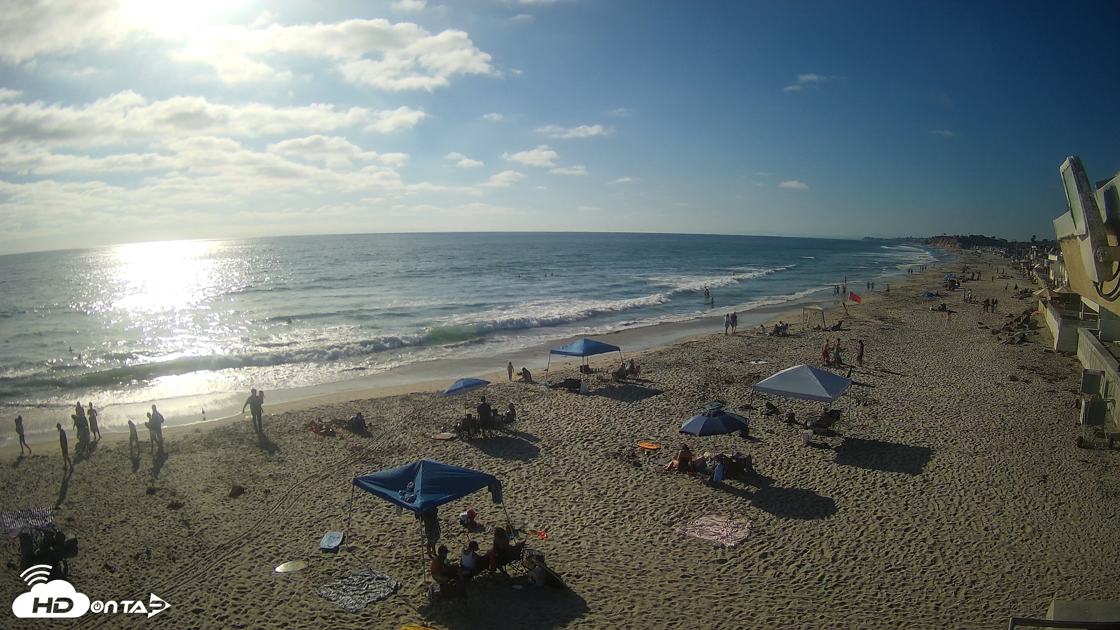 Snapshot of 17th St. Del Mar Beach - 4K NW View Live Cam taken Jun 26, 2026, 5:47pm PDT