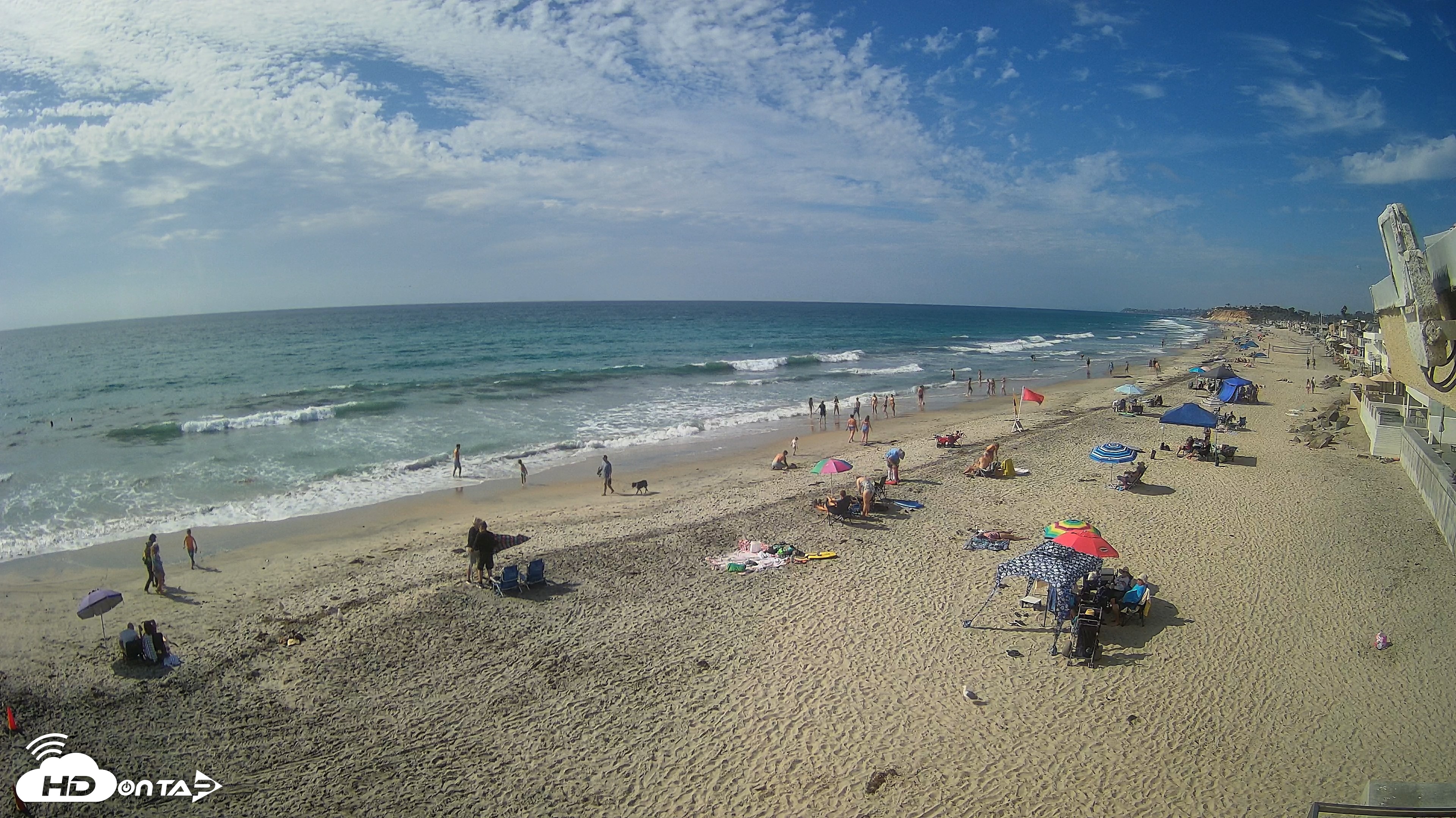 Snapshot of 17th St. Del Mar Beach - 4K NW View Live Cam taken Sep 20, 2026, 3:38pm PDT