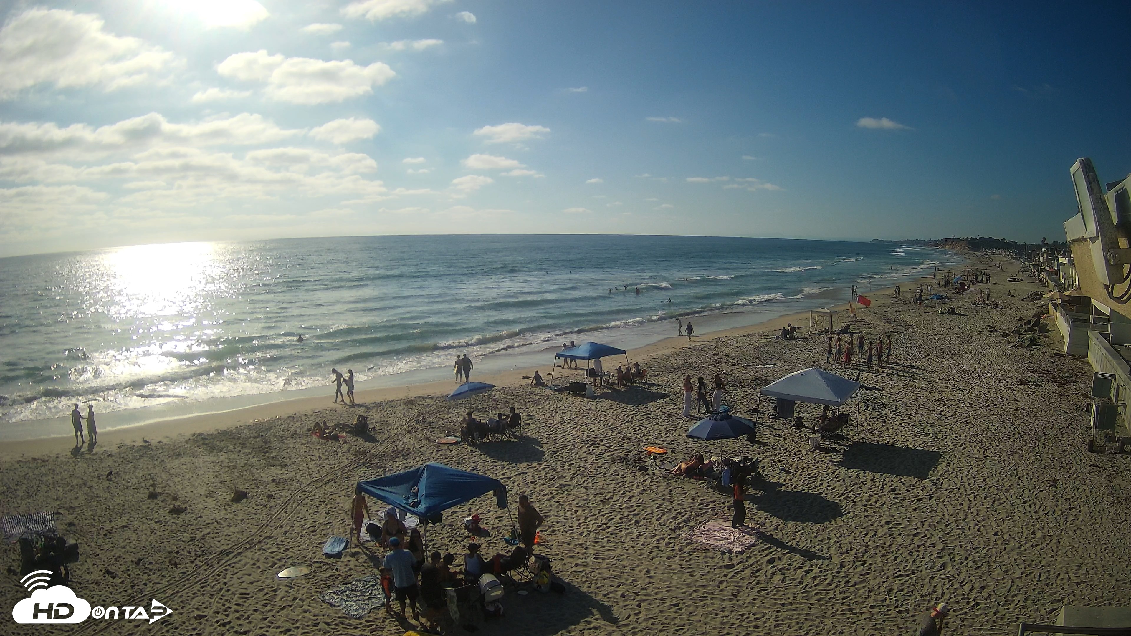 Snapshot of 17th St. Del Mar Beach - 4K NW View Live Cam taken Jun 26, 2026, 5:43pm PDT