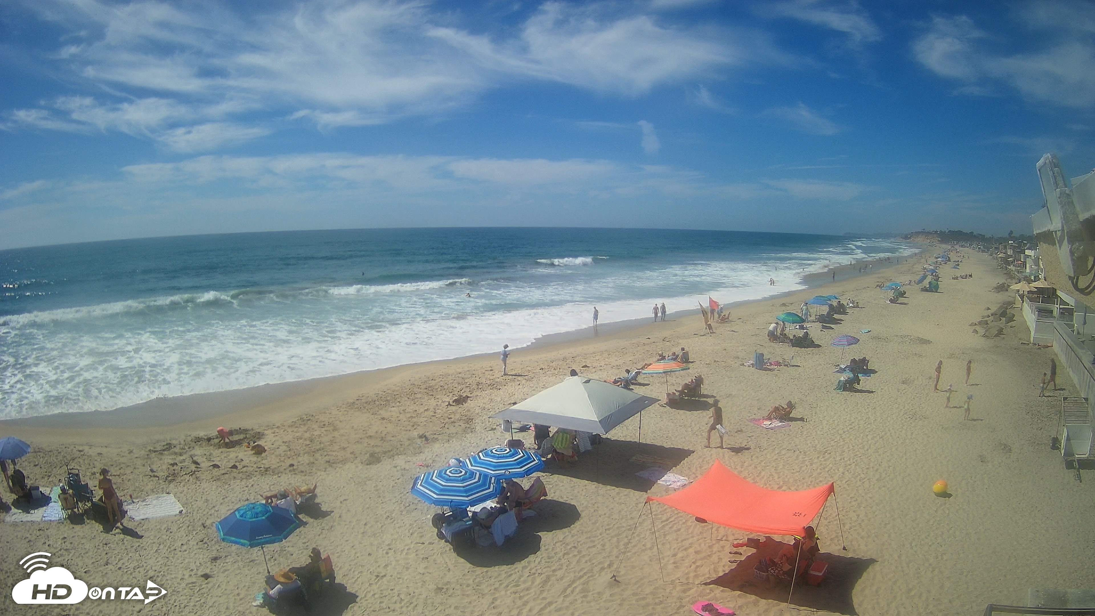 Snapshot of 17th St. Del Mar Beach - 4K NW View Live Cam taken Aug 18, 2026, 3:13pm PDT