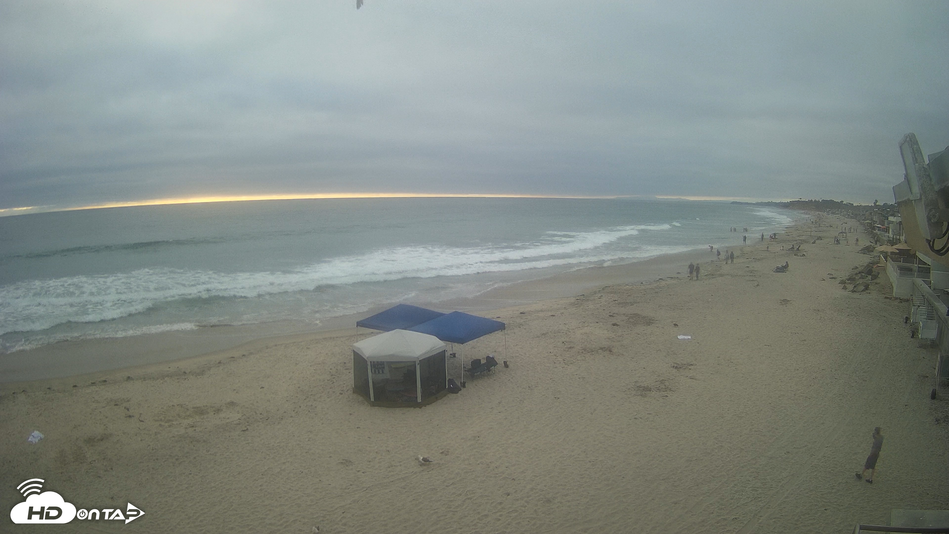 Snapshot of 17th St. Del Mar Beach - 4K NW View Live Cam taken Jun 27, 2026, 6:38pm PDT