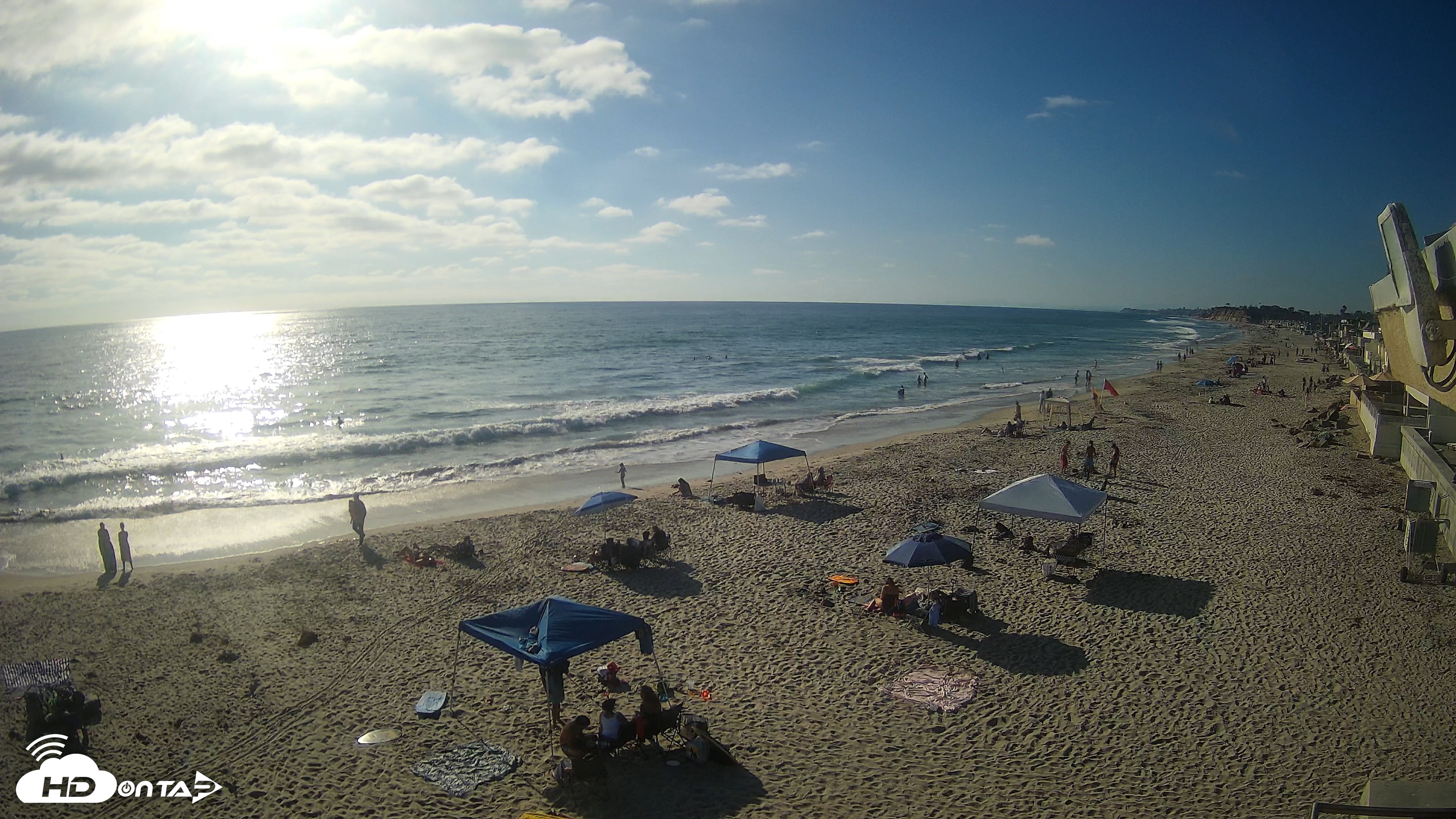 Snapshot of 17th St. Del Mar Beach - 4K NW View Live Cam taken Jun 26, 2026, 5:47pm PDT