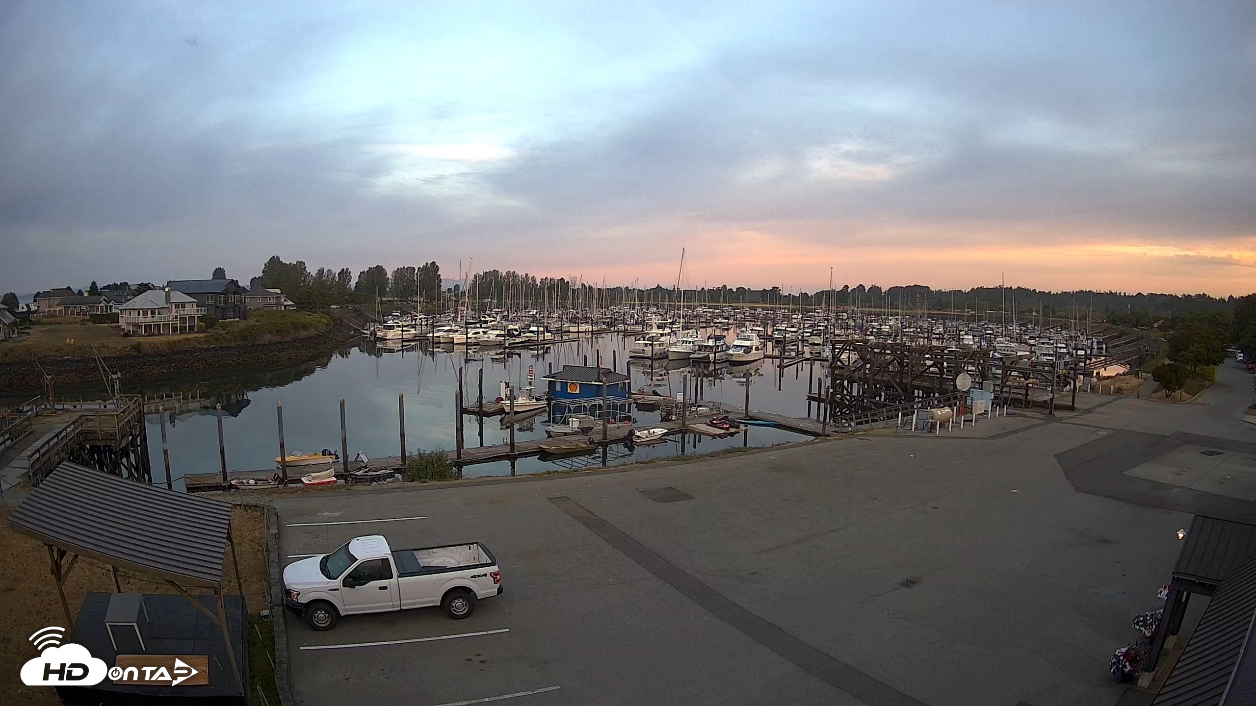 Snapshot of Point Roberts Marina NW Live Webcam taken Aug 8, 2026, 6:03am PDT