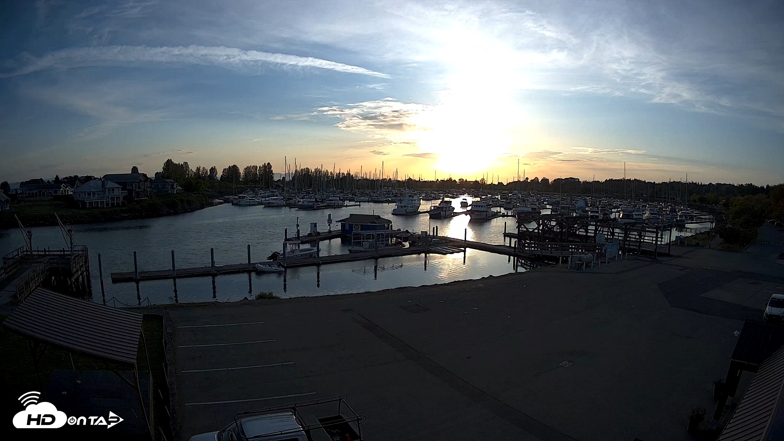 Snapshot of Point Roberts Marina NW Live Webcam taken May 1, 2026, 7:47pm PDT