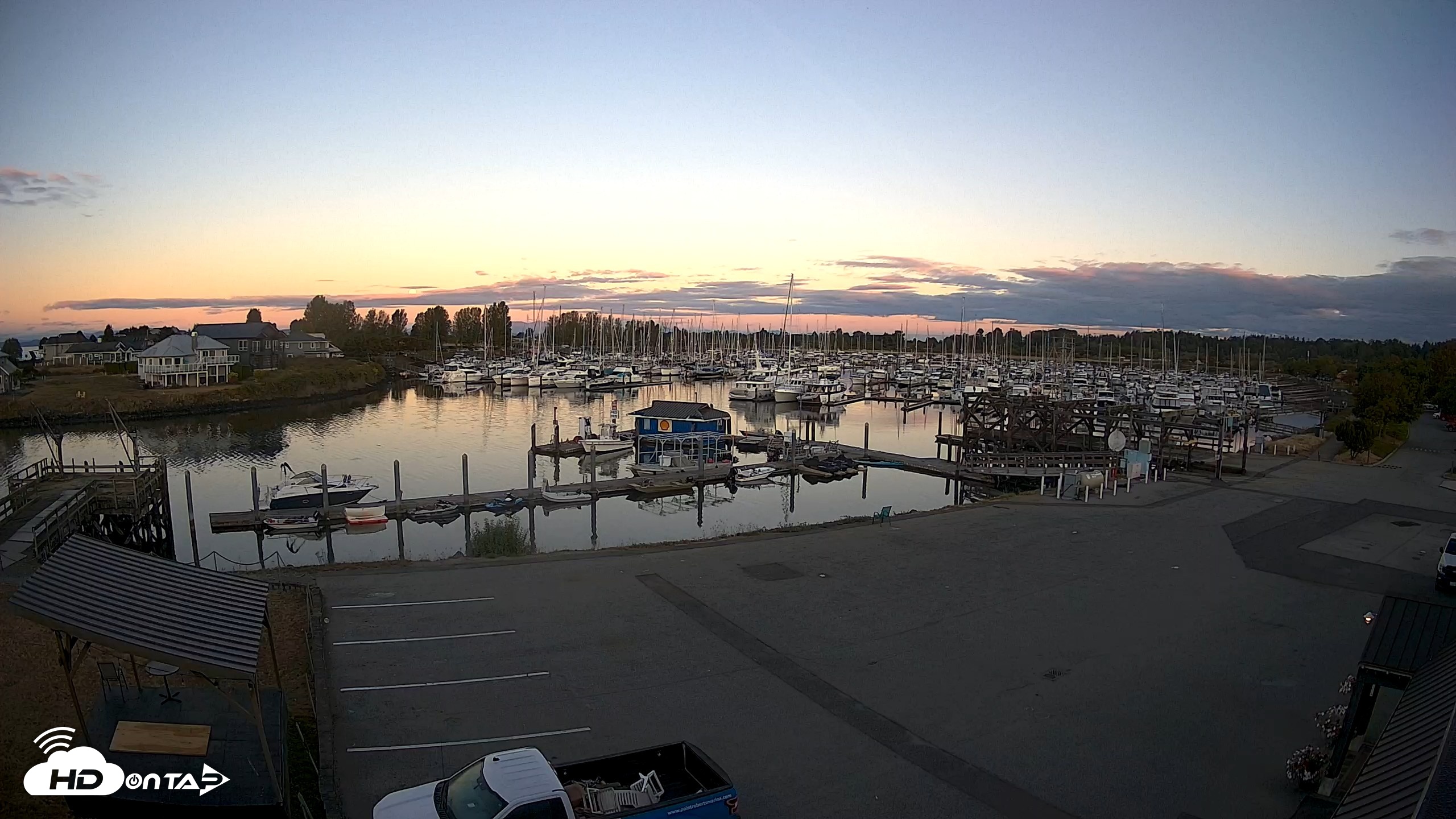 Snapshot of Point Roberts Marina NW Live Webcam taken Aug 28, 2026, 6:34am PDT