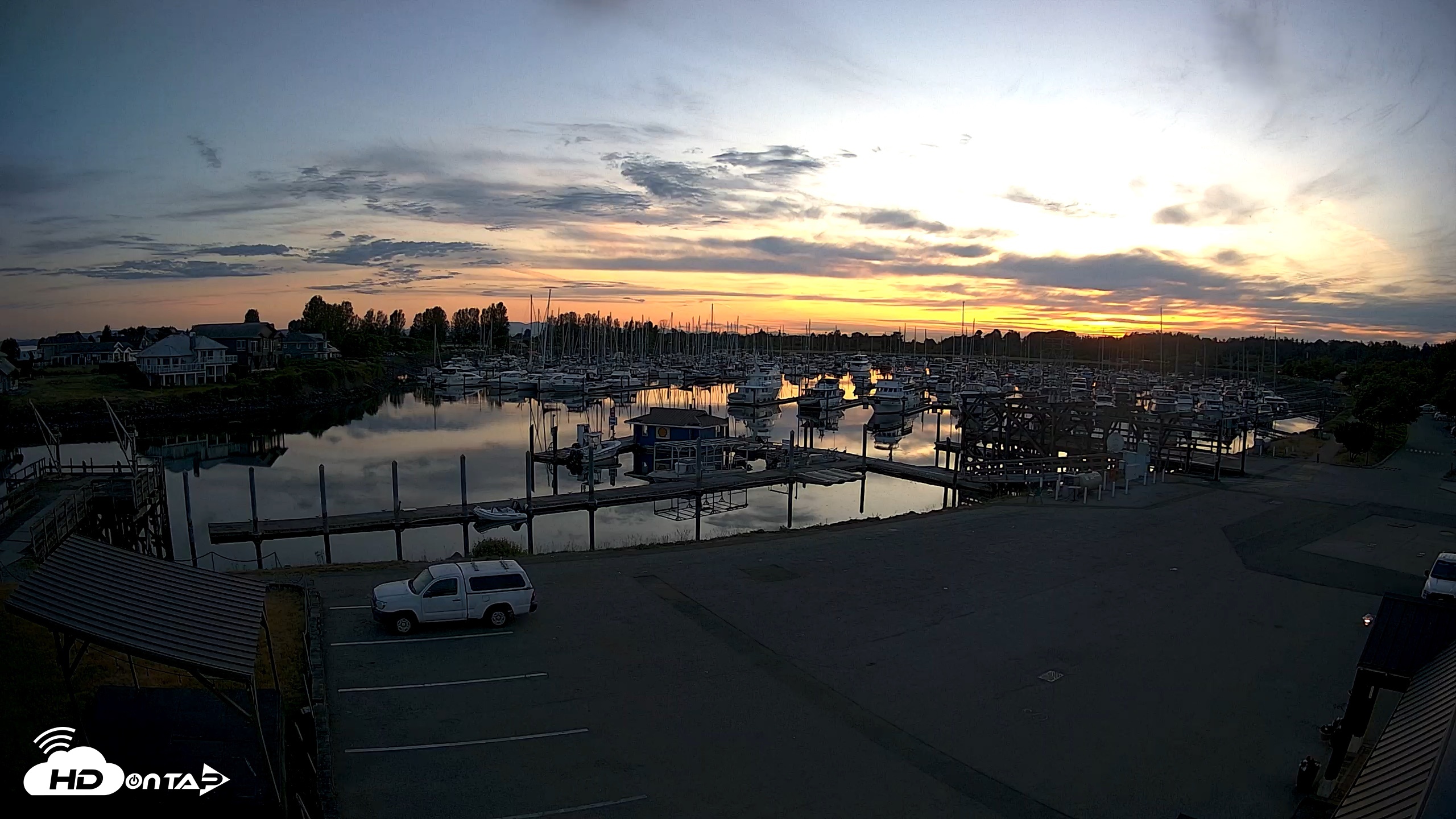 Snapshot of Point Roberts Marina NW Live Webcam taken May 22, 2026, 9:02pm PDT