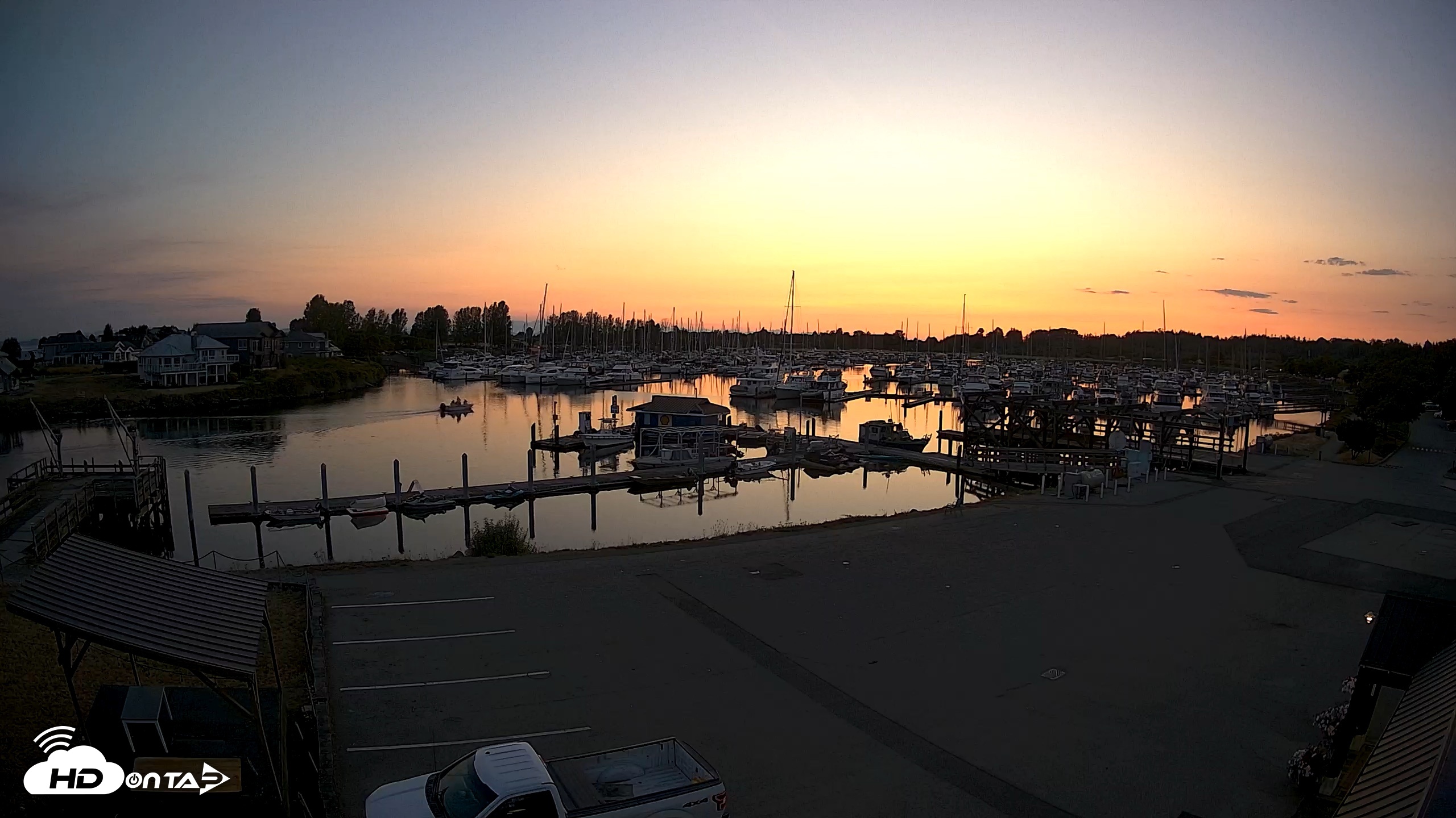 Snapshot of Point Roberts Marina NW Live Webcam taken Aug 12, 2026, 8:42pm PDT