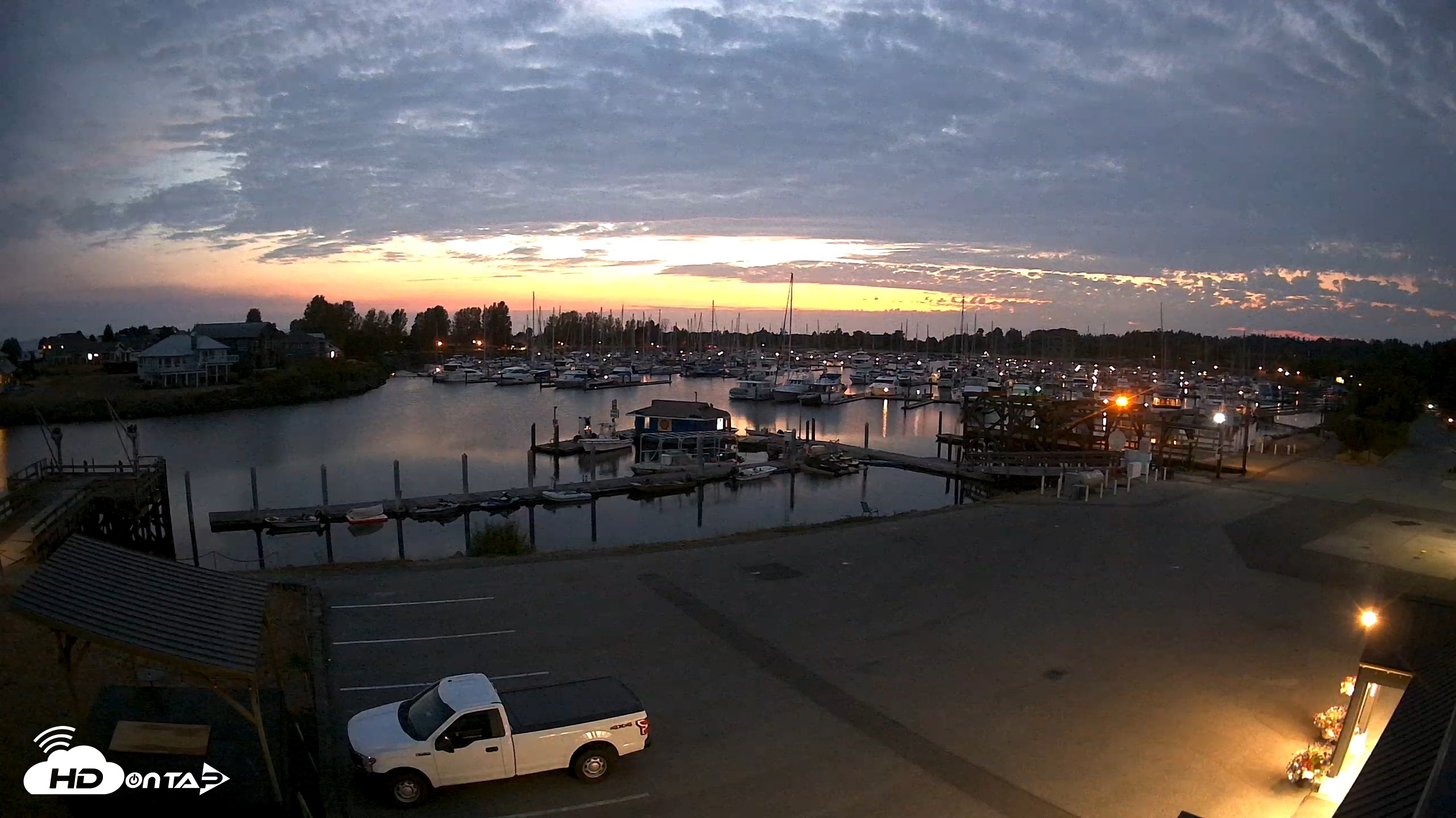 Snapshot of Point Roberts Marina NW Live Webcam taken Aug 21, 2026, 8:55pm PDT