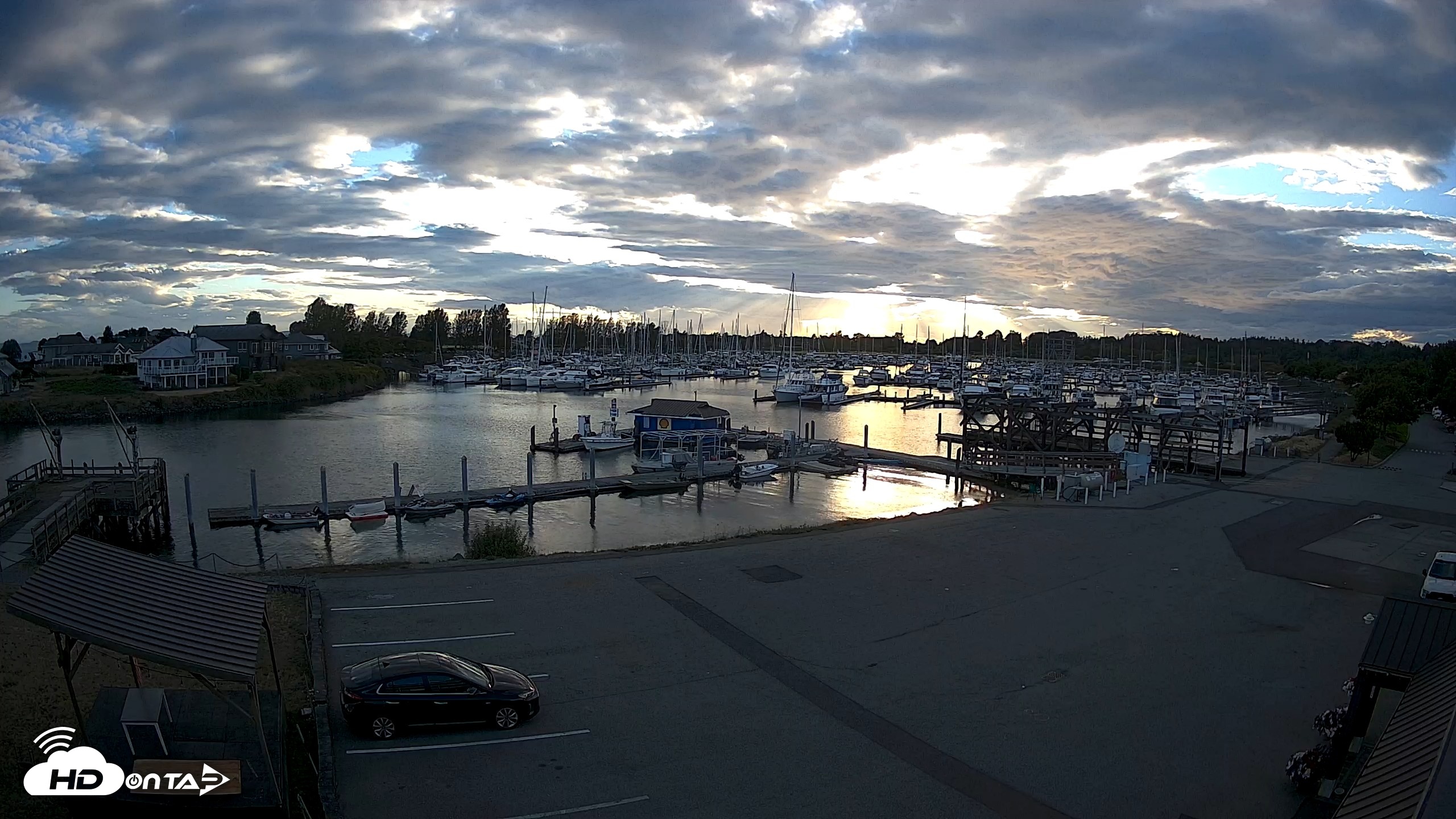 Snapshot of Point Roberts Marina NW Live Webcam taken Aug 1, 2026, 7:56pm PDT