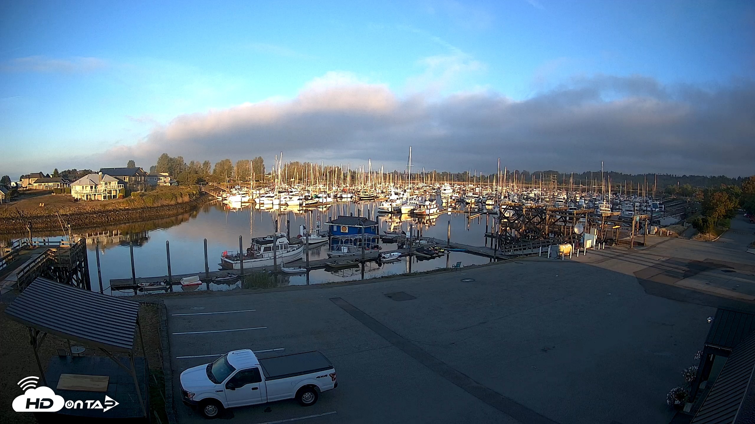 Snapshot of Point Roberts Marina NW Live Webcam taken Aug 24, 2026, 6:54am PDT