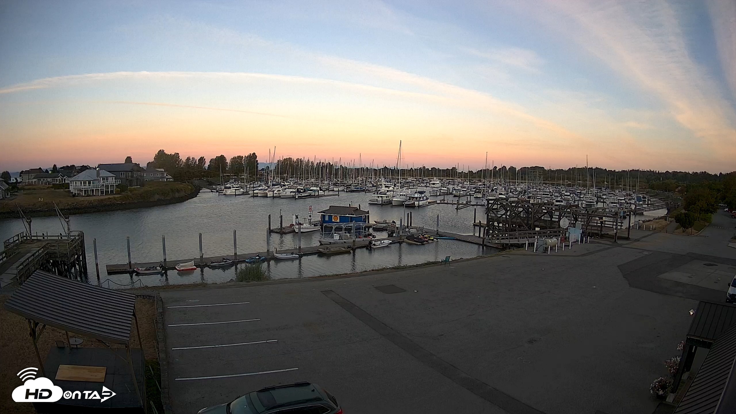 Snapshot of Point Roberts Marina NW Live Webcam taken Aug 26, 2026, 6:28am PDT