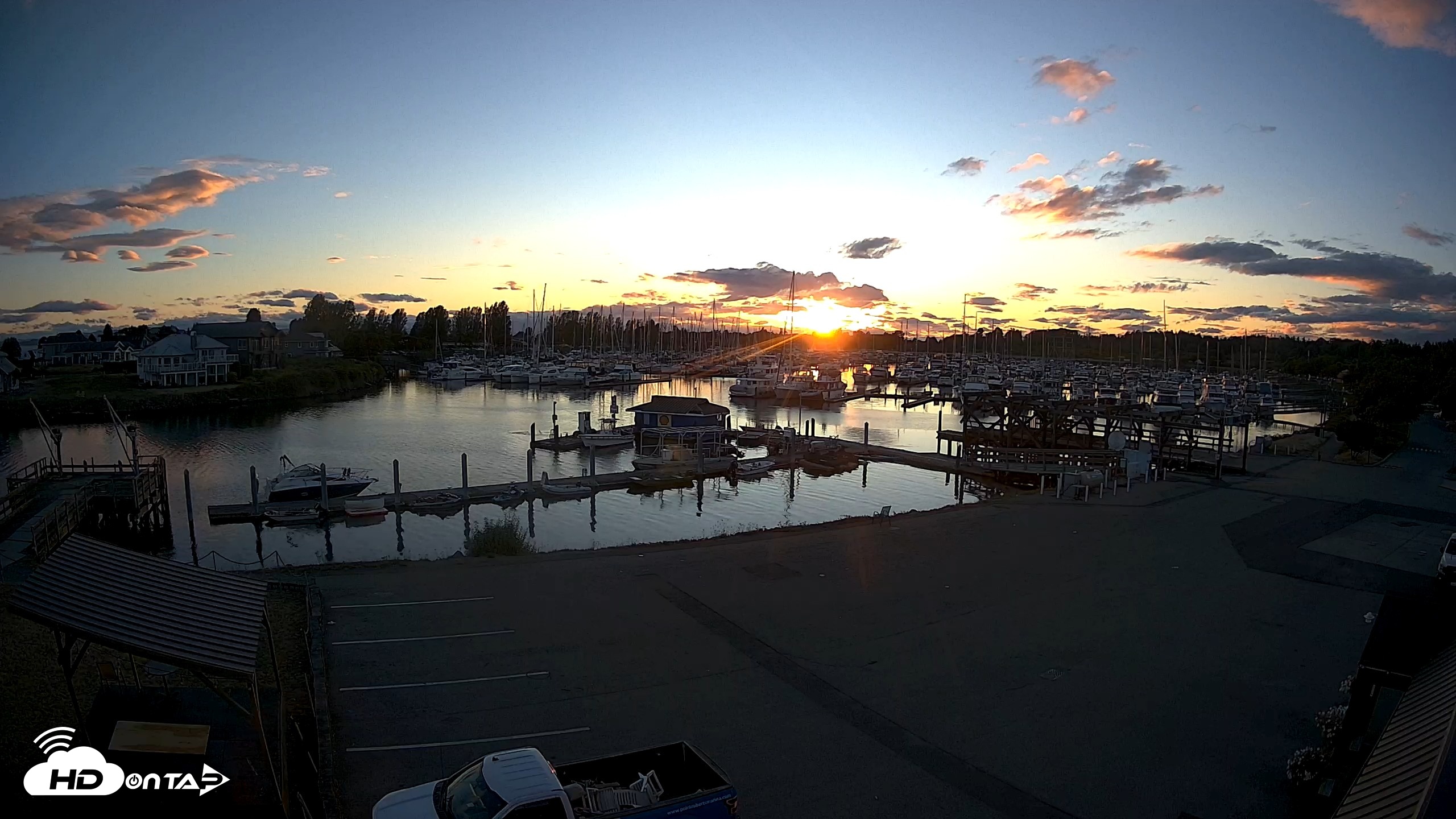 Snapshot of Point Roberts Marina NW Live Webcam taken Aug 27, 2026, 7:56pm PDT