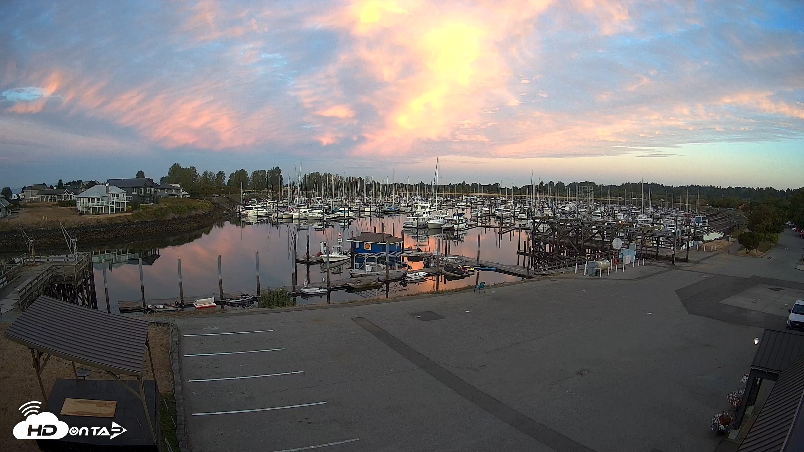 Snapshot of Point Roberts Marina NW Live Webcam taken Aug 19, 2026, 6:07am PDT