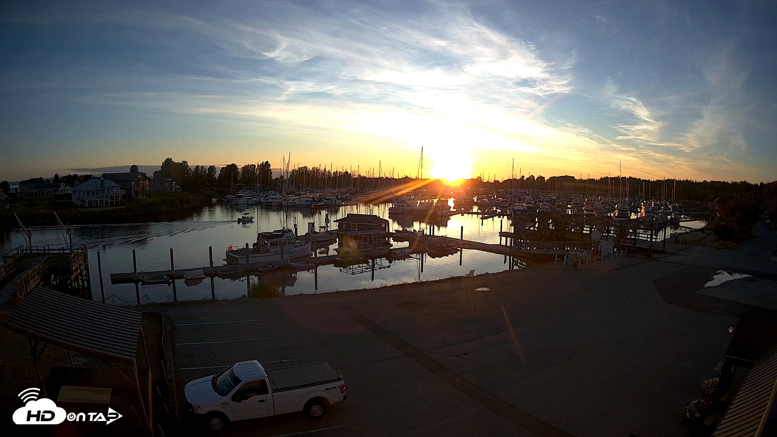 Snapshot of Point Roberts Marina NW Live Webcam taken Aug 23, 2026, 8:01pm PDT
