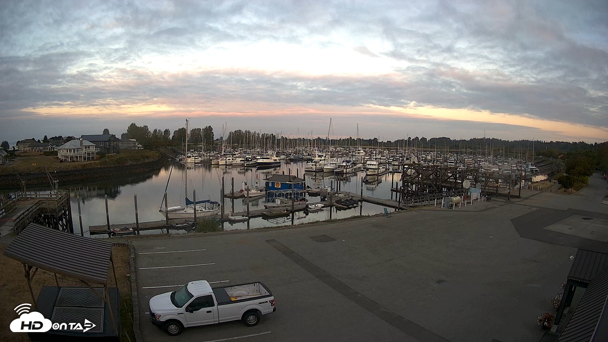 Snapshot of Point Roberts Marina NW Live Webcam taken Sep 8, 2026, 6:57am PDT
