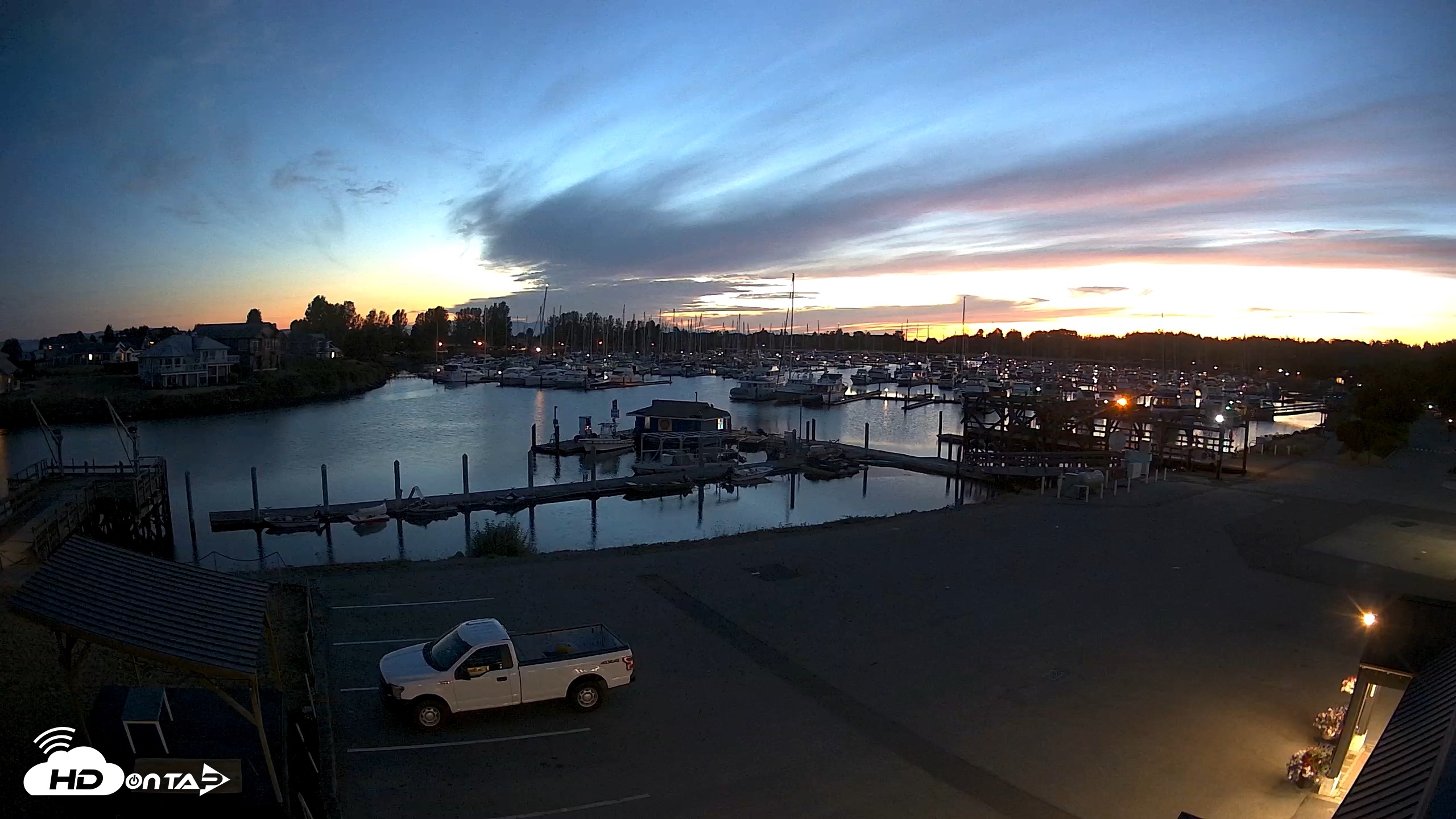 Snapshot of Point Roberts Marina NW Live Webcam taken Aug 10, 2026, 9:17pm PDT