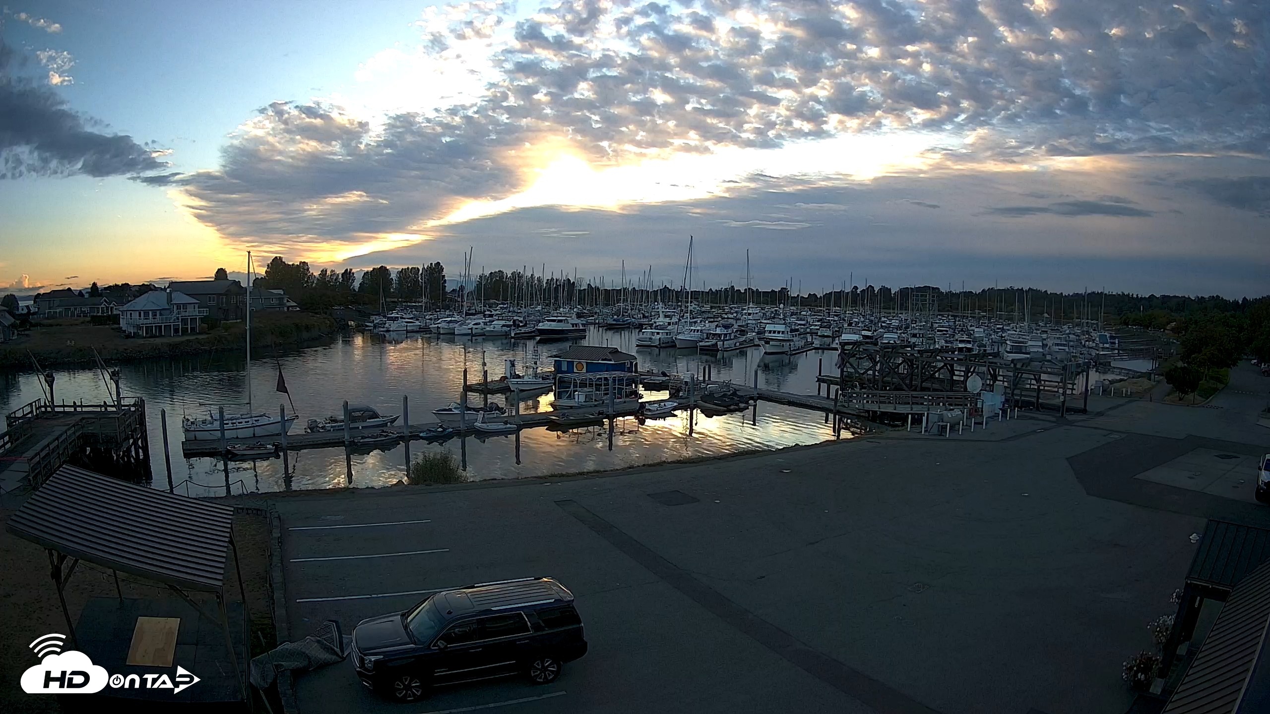 Snapshot of Point Roberts Marina NW Live Webcam taken Sep 3, 2026, 7:28pm PDT
