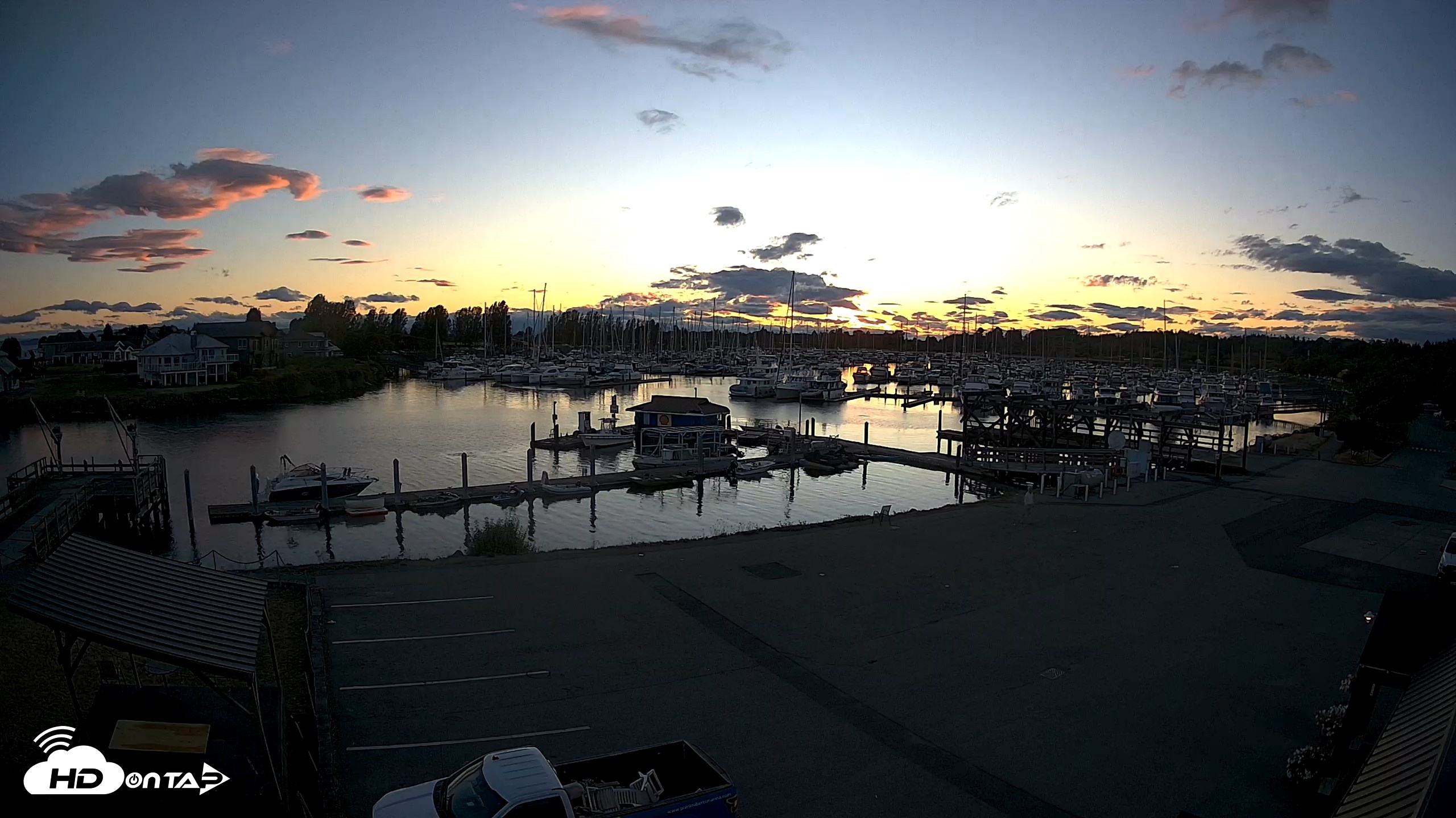 Snapshot of Point Roberts Marina NW Live Webcam taken Aug 27, 2026, 8:02pm PDT