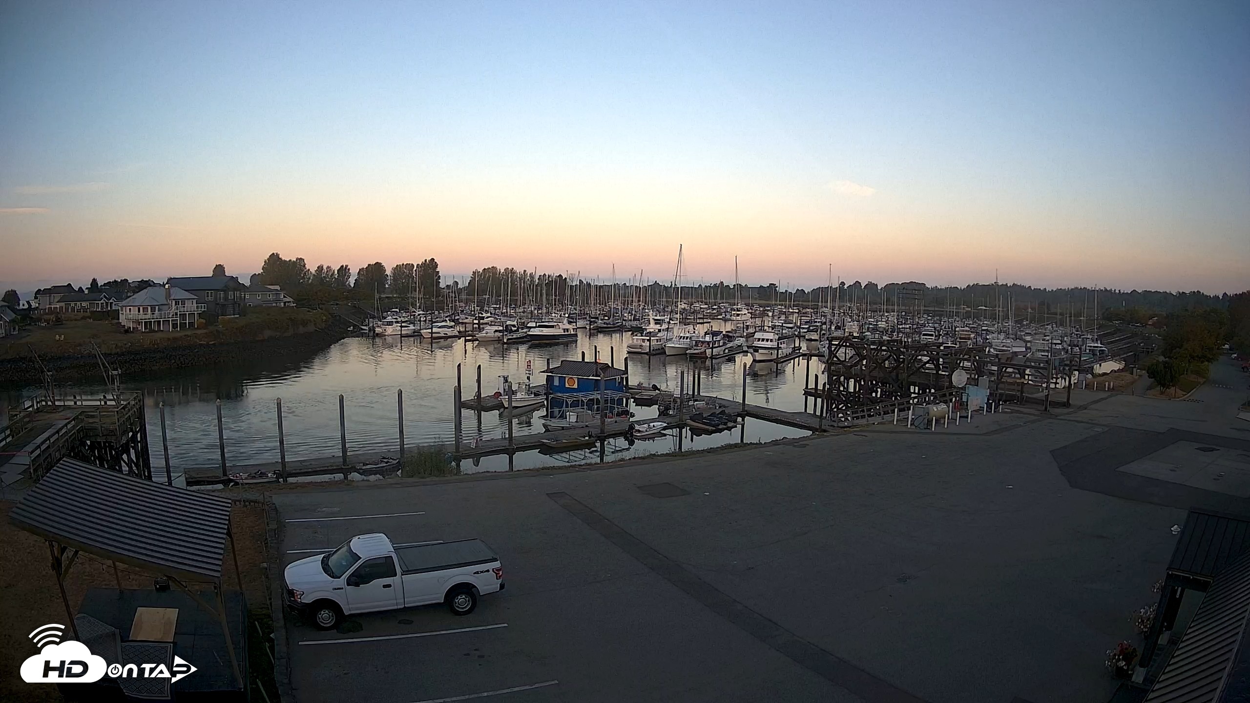 Snapshot of Point Roberts Marina NW Live Webcam taken Sep 20, 2026, 7:08am PDT