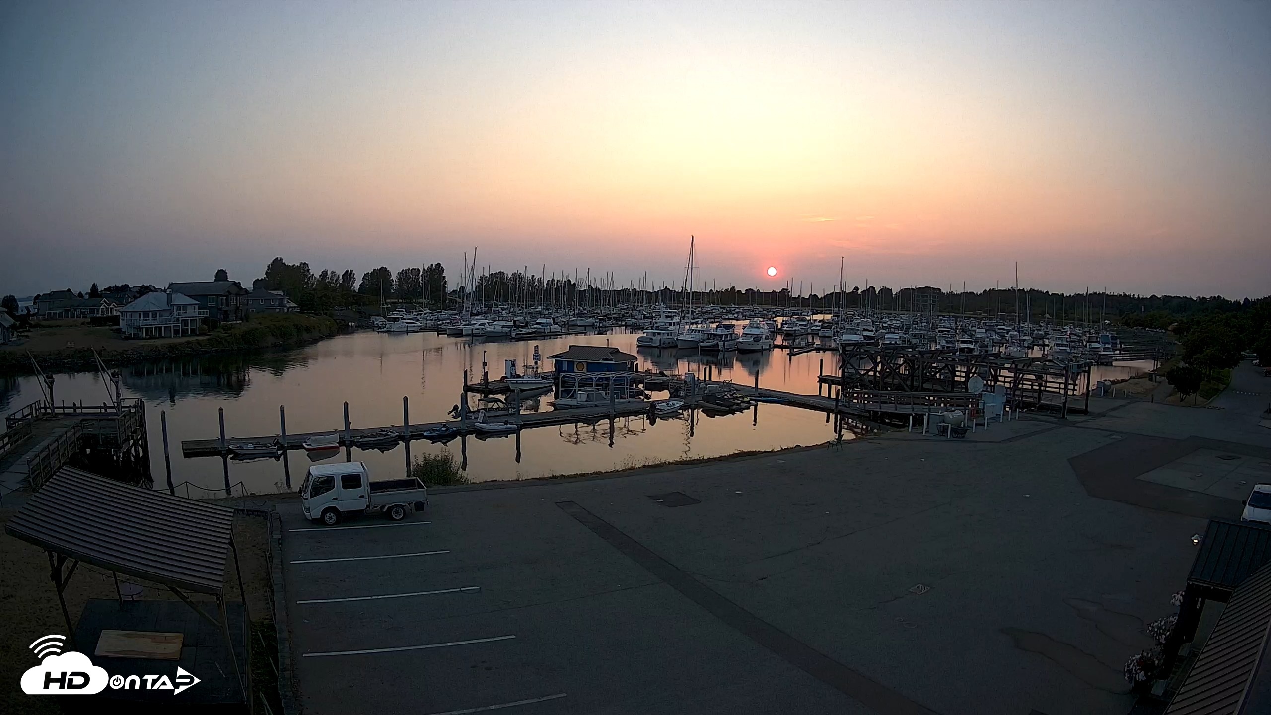 Snapshot of Point Roberts Marina NW Live Webcam taken Aug 16, 2026, 8:09pm PDT