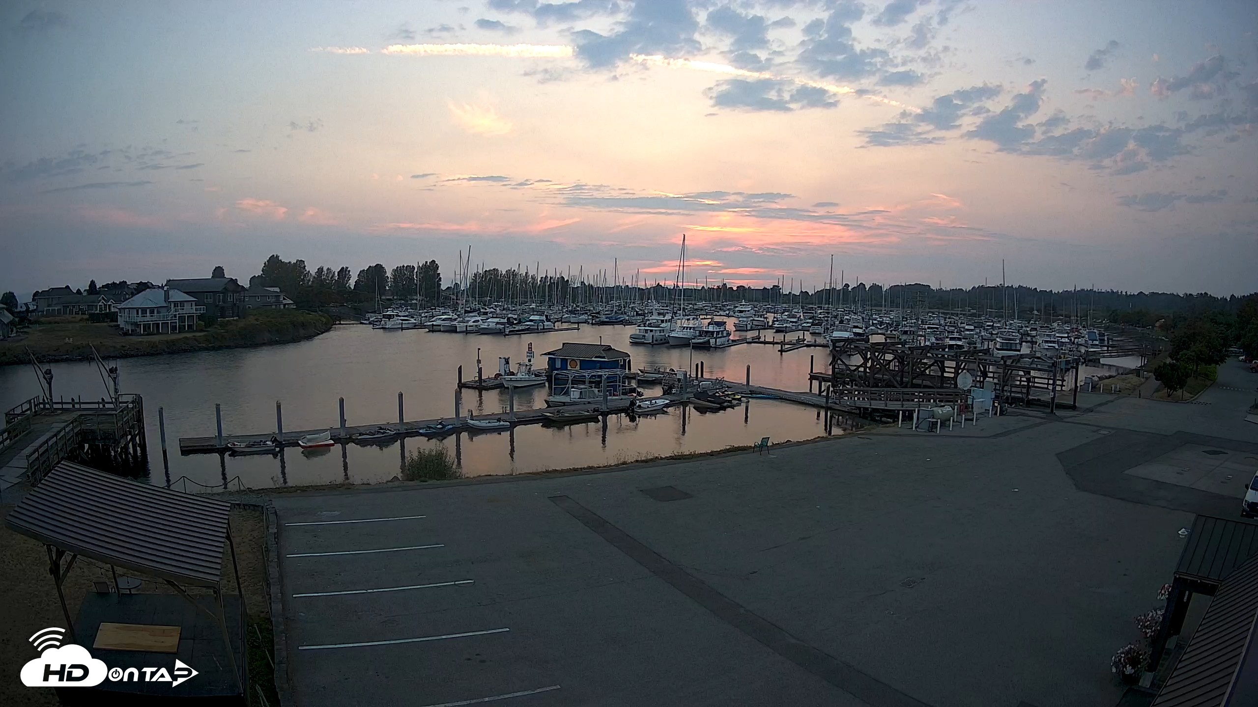 Snapshot of Point Roberts Marina NW Live Webcam taken Aug 25, 2026, 7:54pm PDT