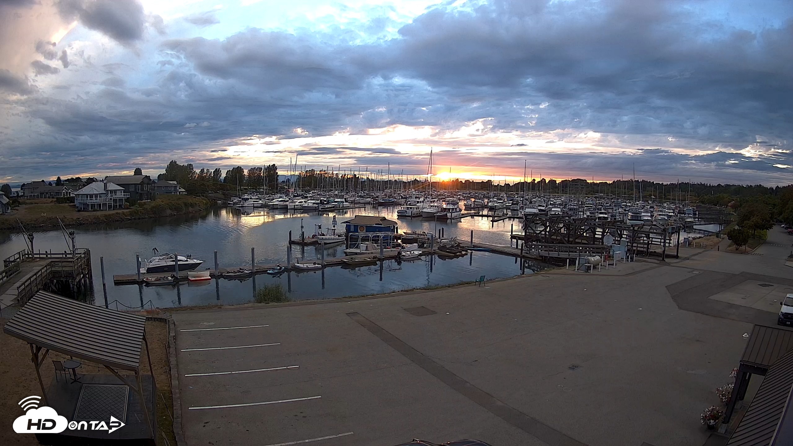 Snapshot of Point Roberts Marina NW Live Webcam taken Aug 28, 2026, 7:55pm PDT