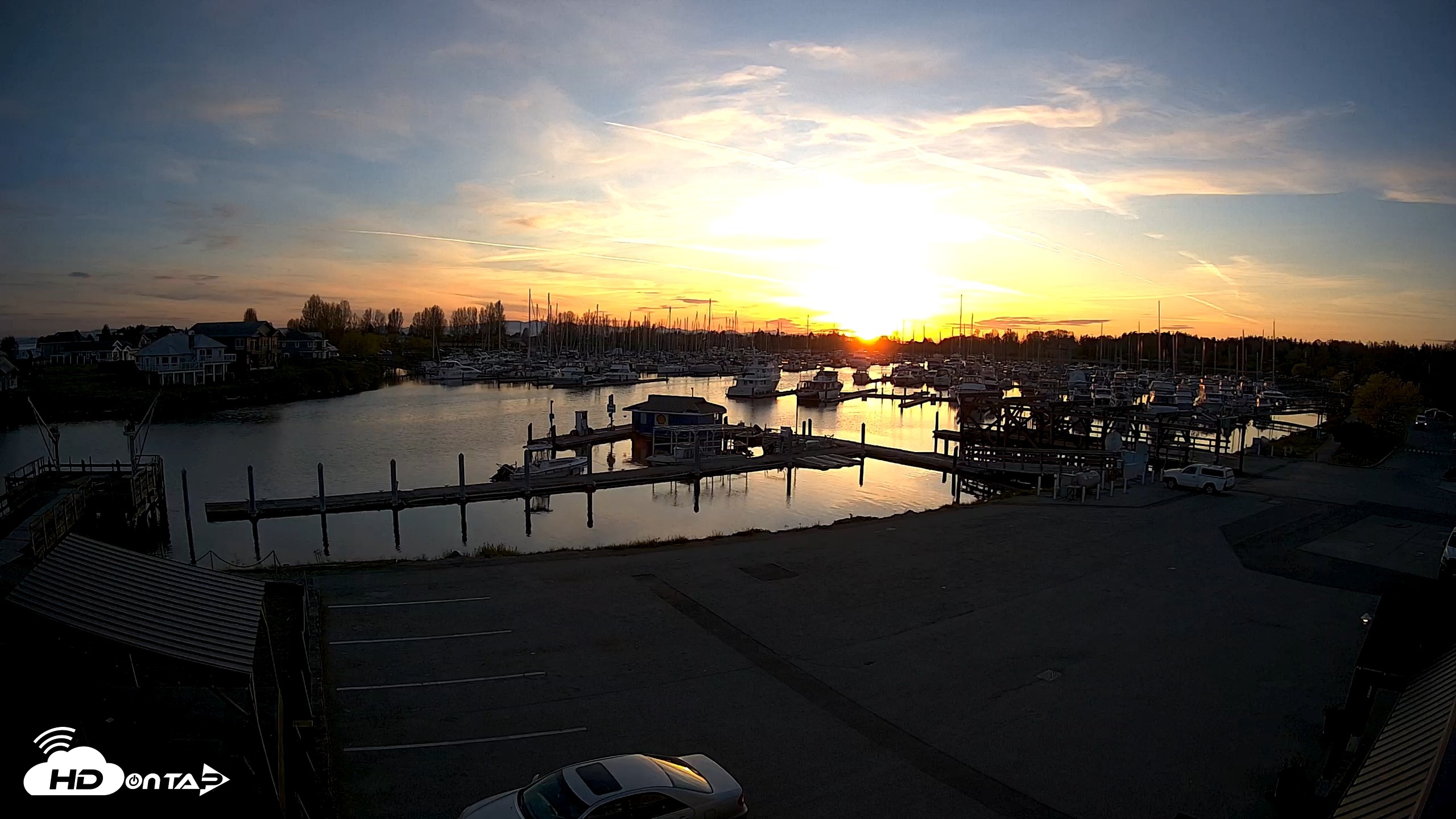 Snapshot of Point Roberts Marina NW Live Webcam taken Apr 19, 2026, 8:05pm PDT