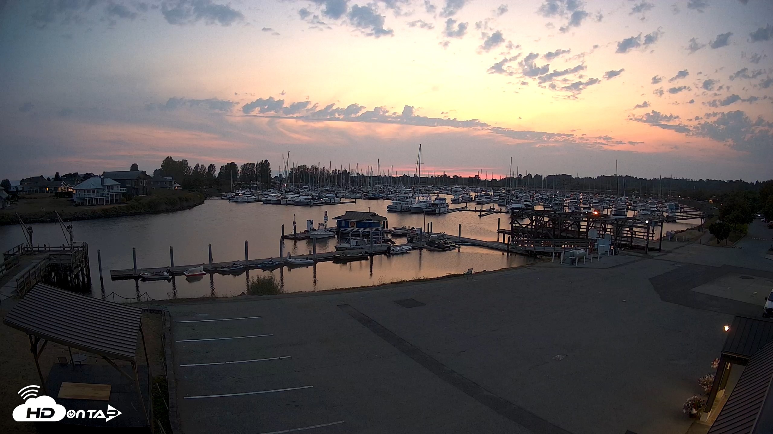 Snapshot of Point Roberts Marina NW Live Webcam taken Aug 25, 2026, 8:28pm PDT