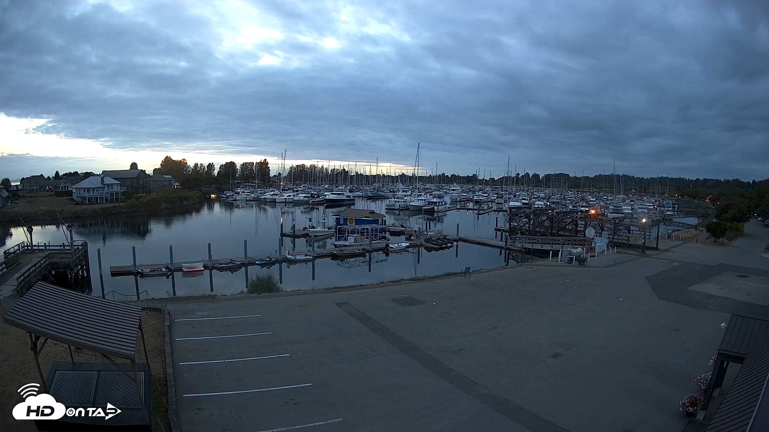 Snapshot of Point Roberts Marina NW Live Webcam taken Aug 30, 2026, 8:13pm PDT