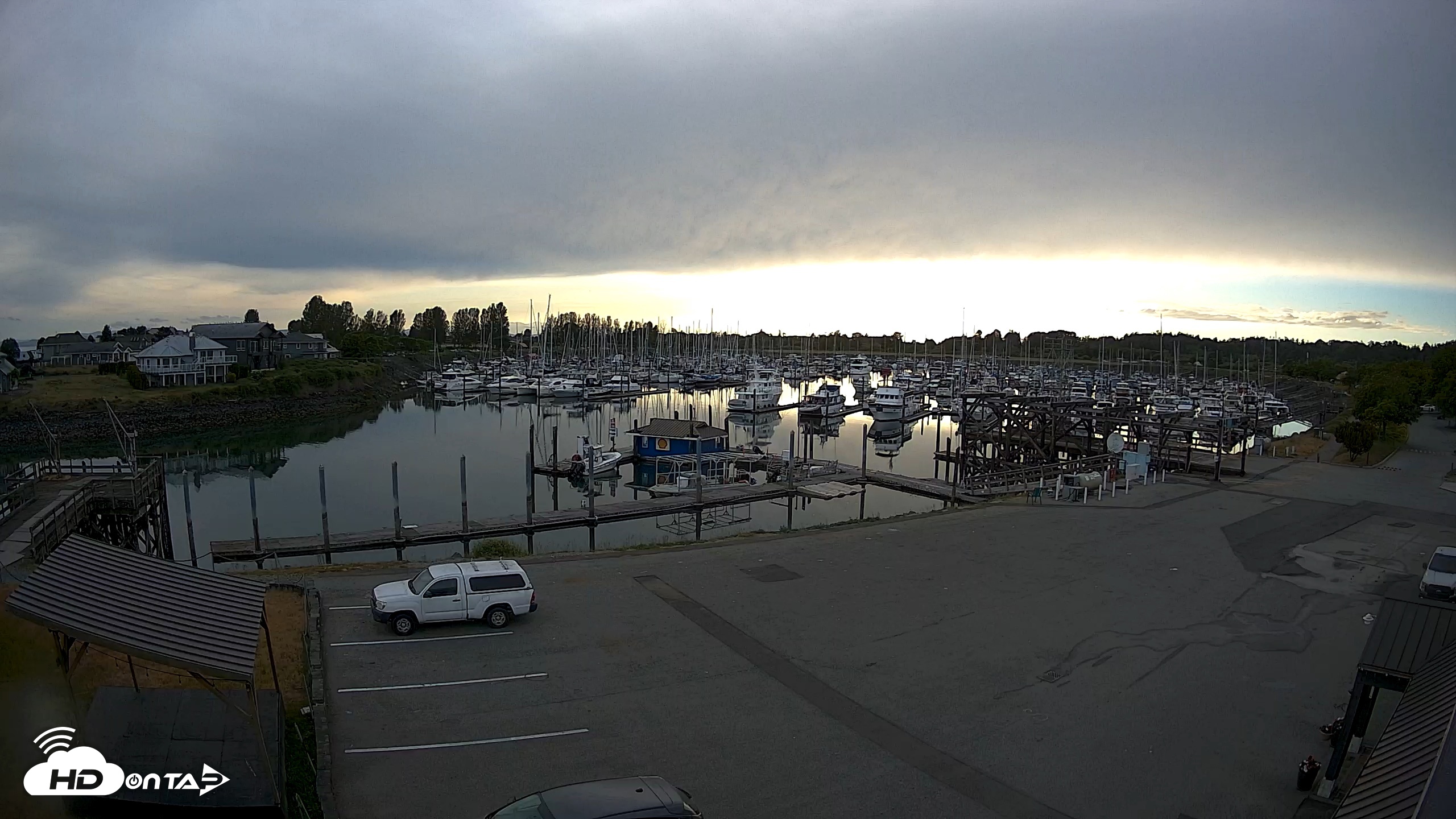 Snapshot of Point Roberts Marina NW Live Webcam taken May 23, 2026, 7:26pm PDT