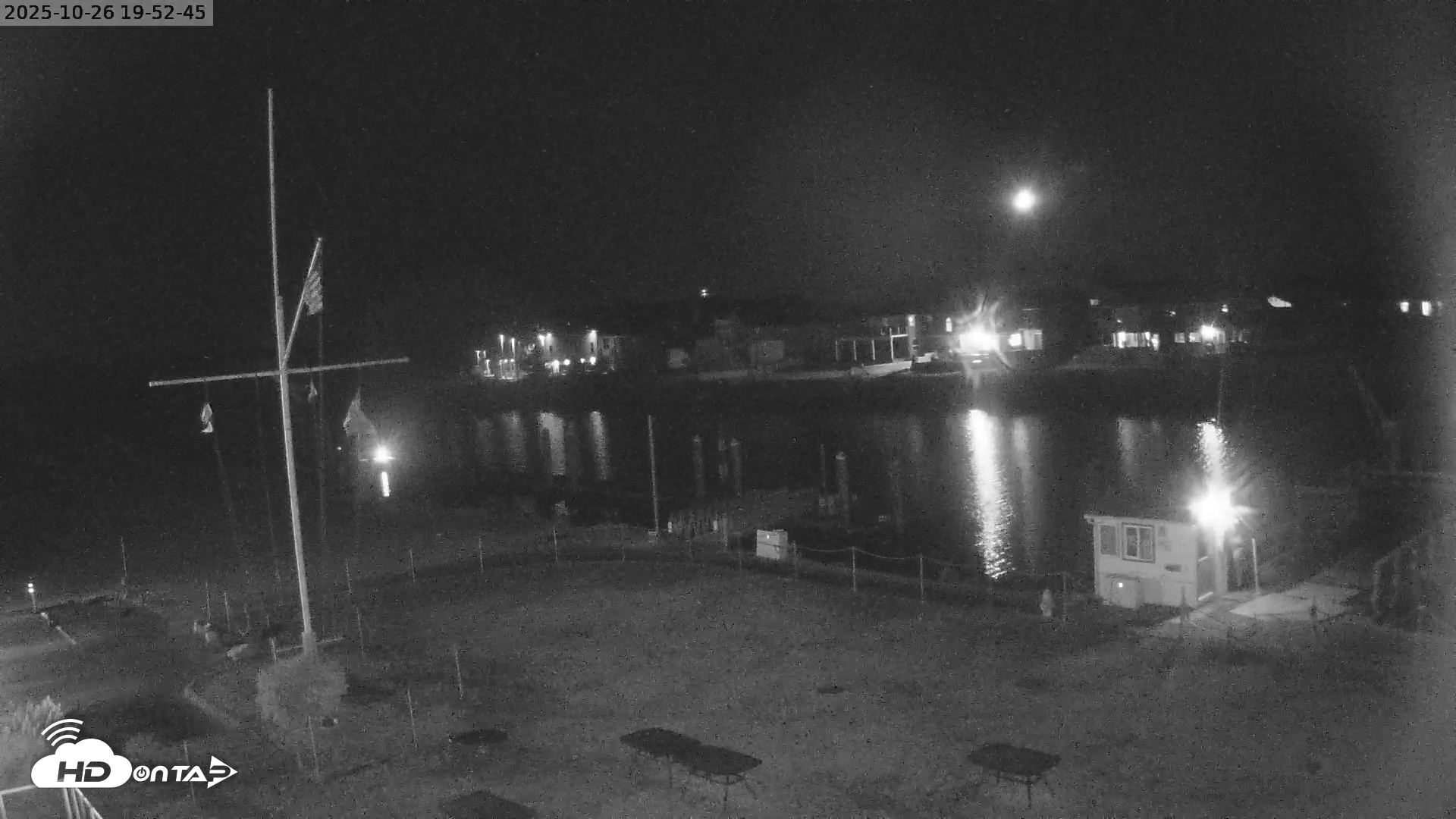 Snapshot of Point Roberts Marina Live Webcam taken Oct 26, 2025, 7:49pm PDT