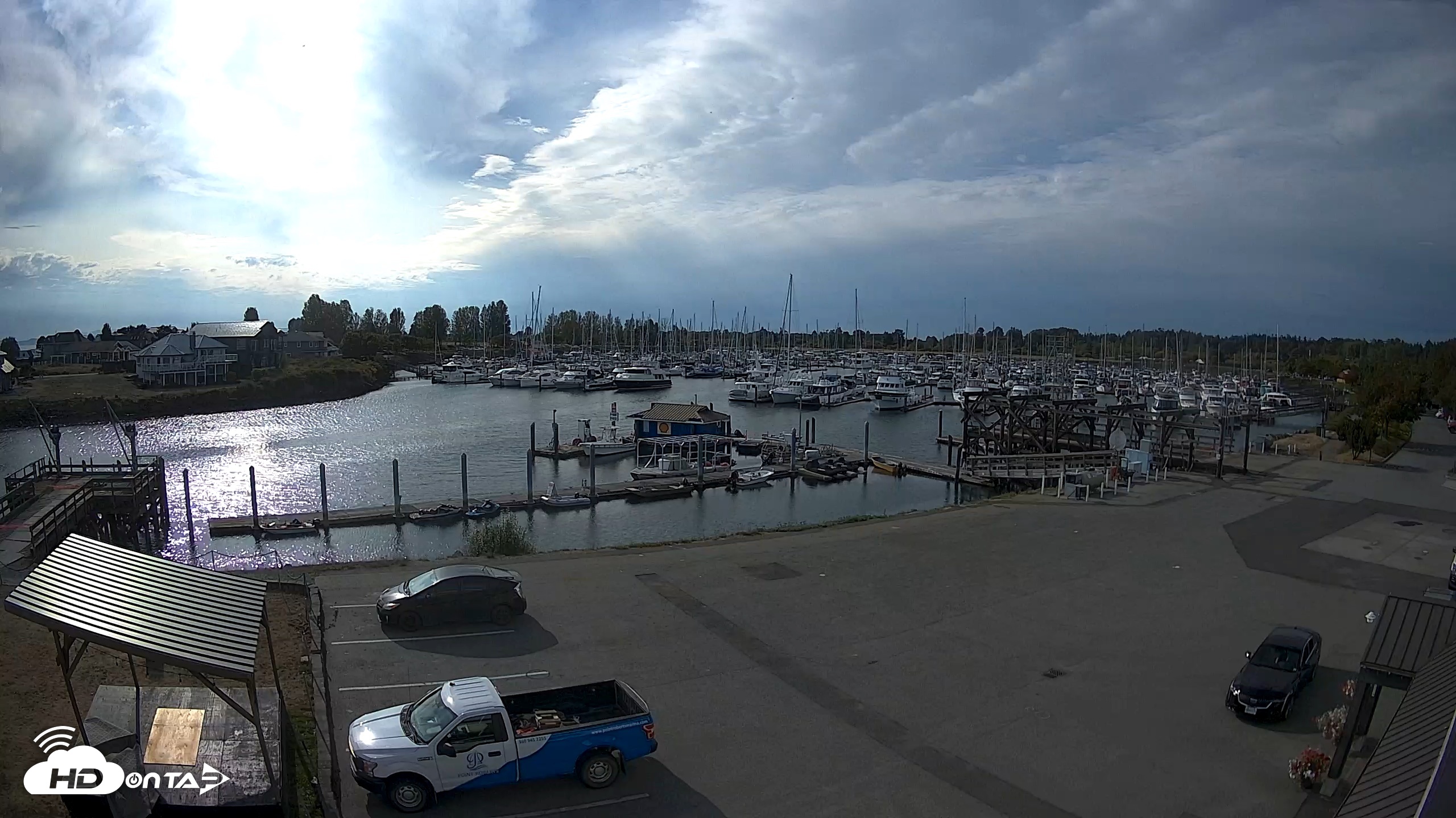 Snapshot of Point Roberts Marina NW Live Webcam taken Sep 12, 2026, 4:21pm PDT