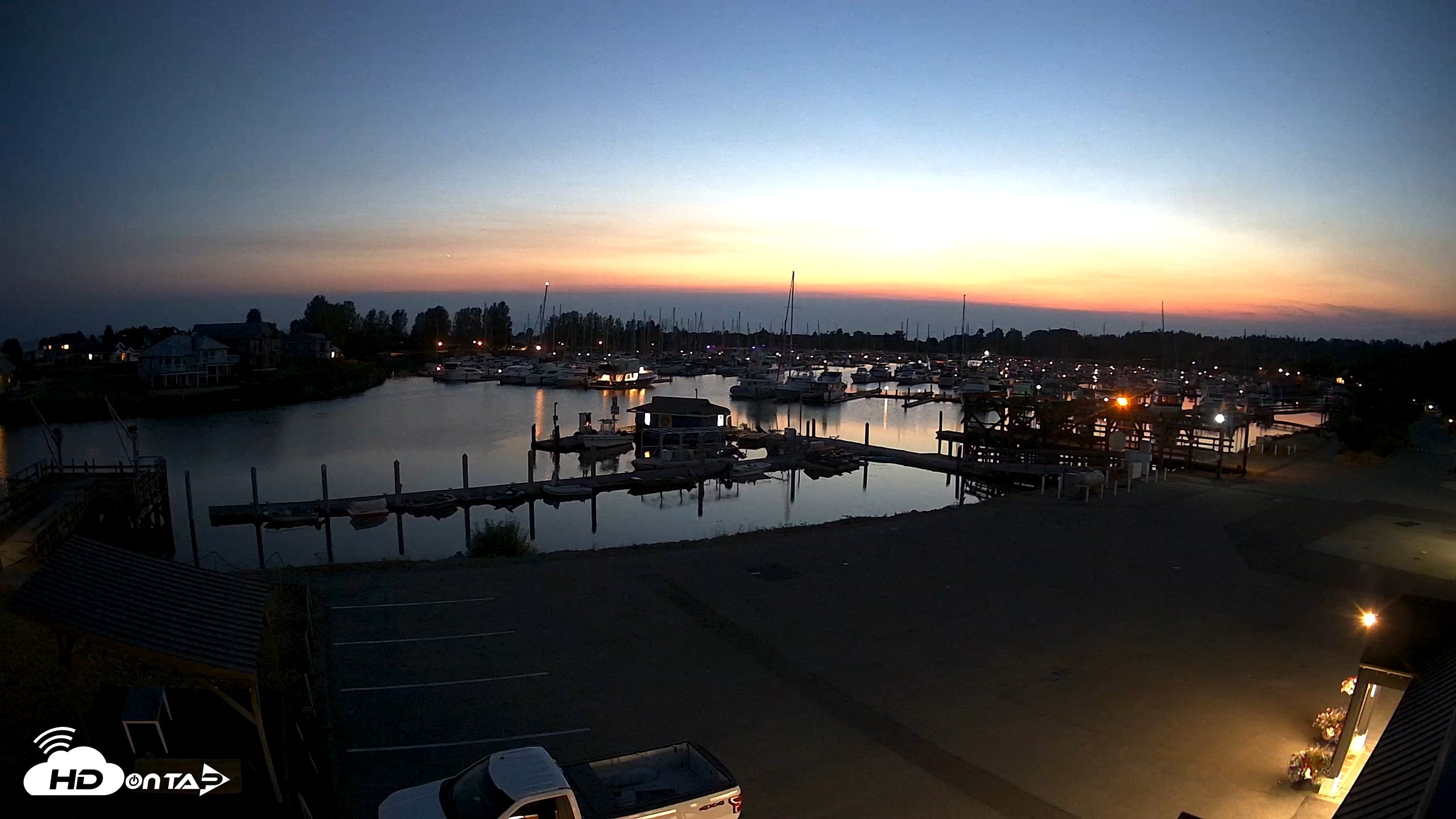 Snapshot of Point Roberts Marina NW Live Webcam taken Aug 13, 2026, 9:15pm PDT