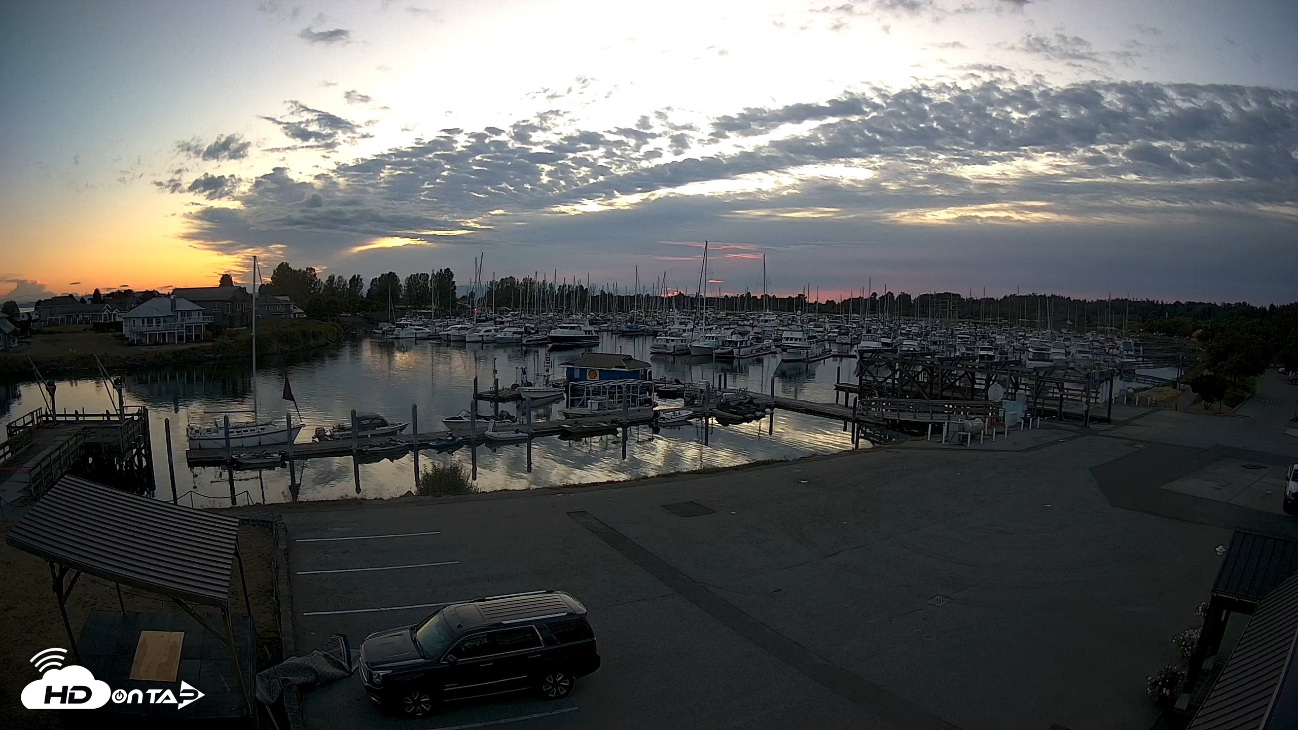 Snapshot of Point Roberts Marina NW Live Webcam taken Sep 3, 2026, 7:54pm PDT