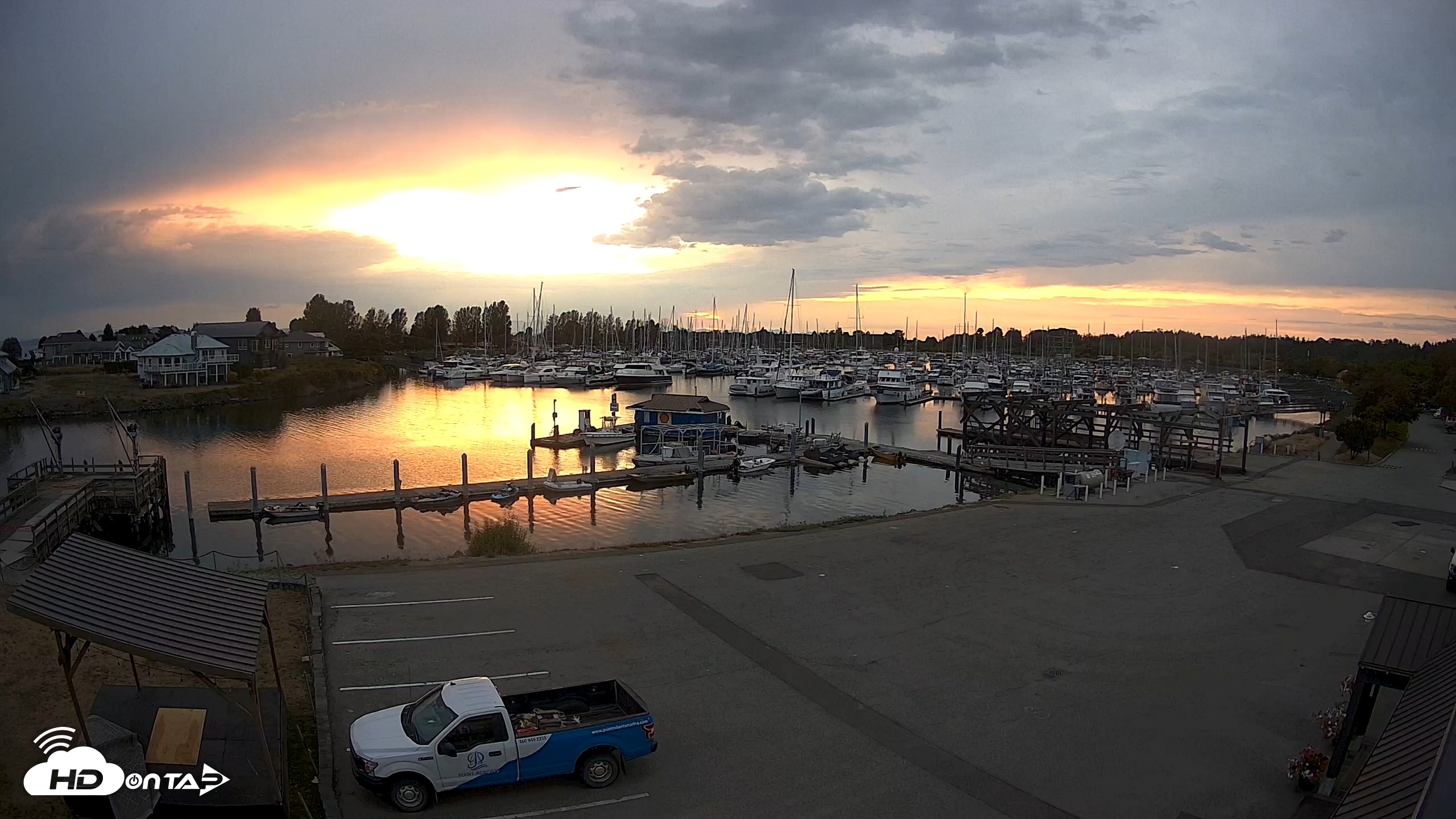 Snapshot of Point Roberts Marina NW Live Webcam taken Sep 12, 2026, 7:30pm PDT