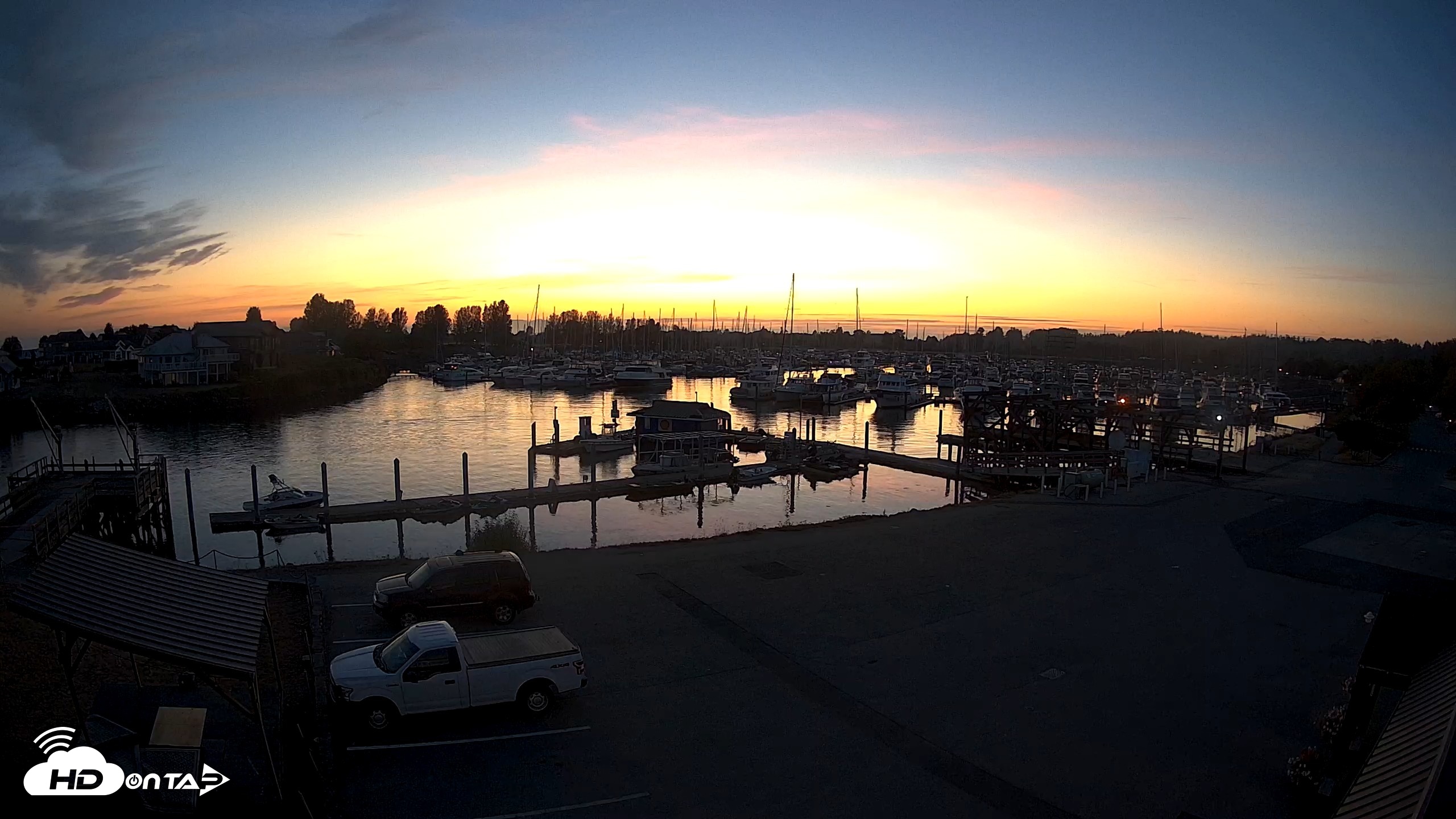 Snapshot of Point Roberts Marina NW Live Webcam taken Sep 20, 2026, 7:35pm PDT