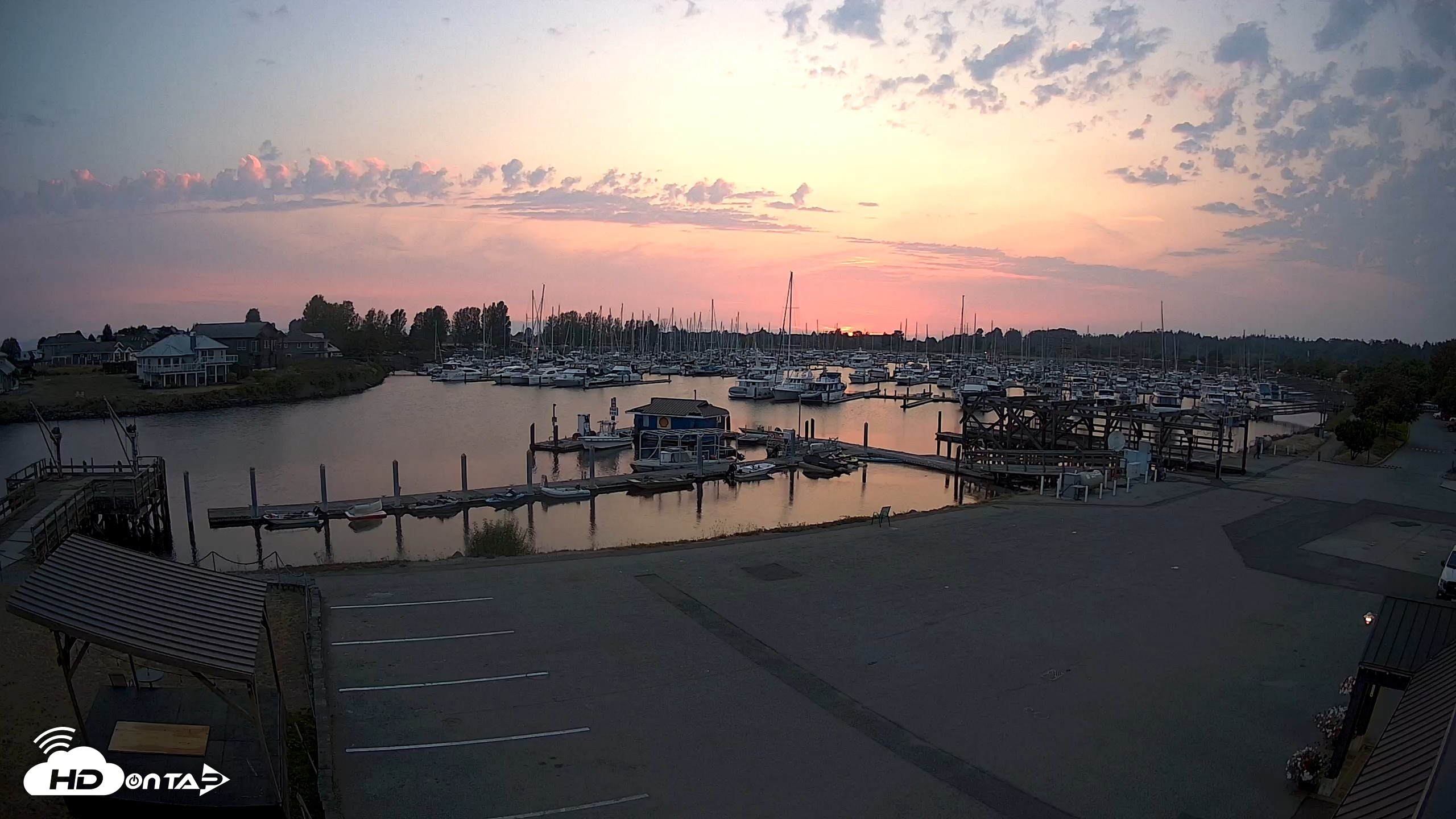 Snapshot of Point Roberts Marina NW Live Webcam taken Aug 25, 2026, 8:10pm PDT