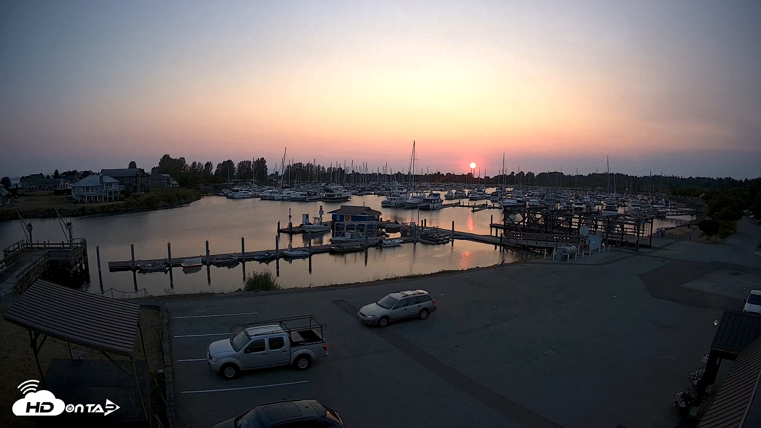 Snapshot of Point Roberts Marina NW Live Webcam taken Aug 14, 2026, 8:15pm PDT
